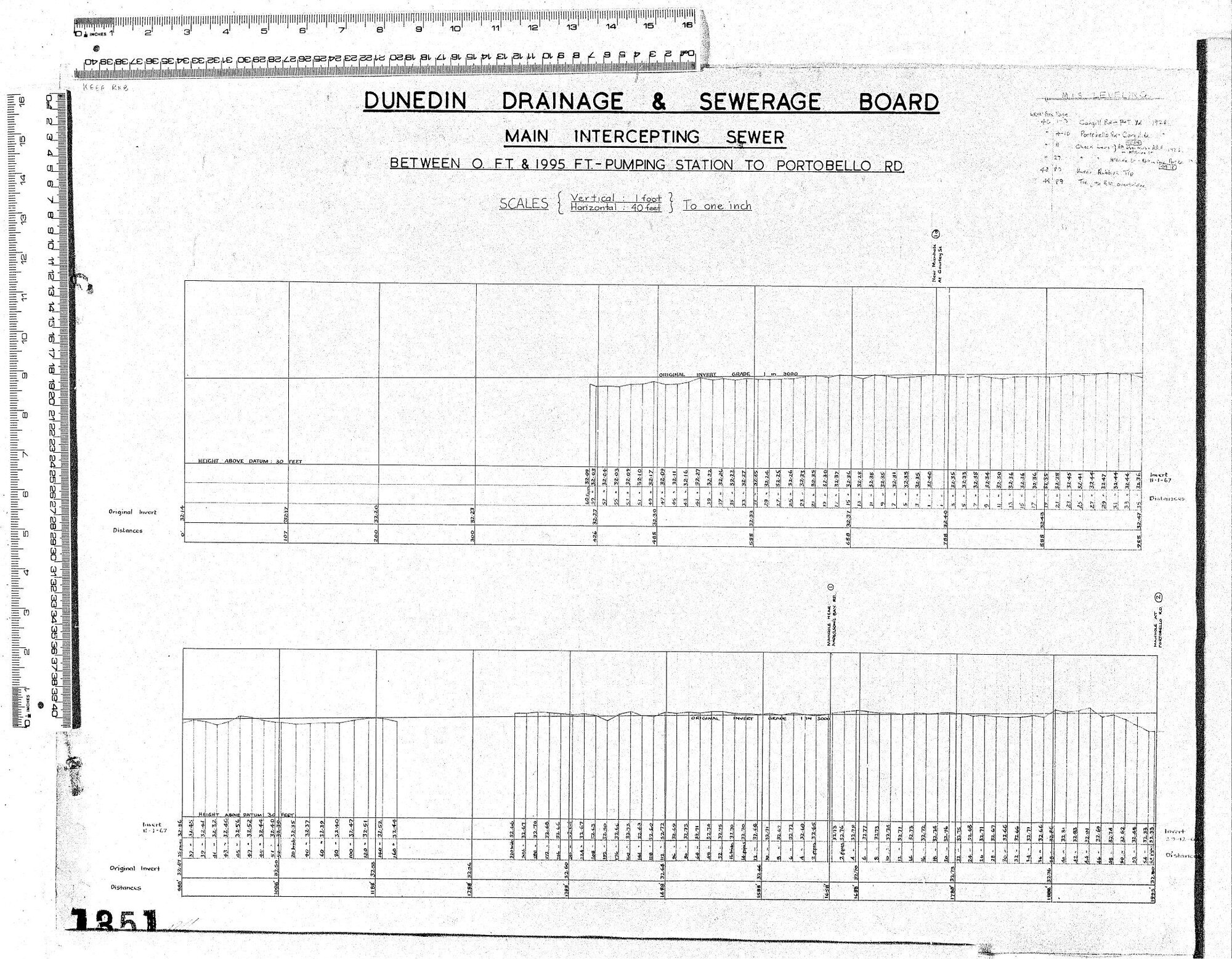 MAIN INTERCEPTING SEWER - BETWEEN 0 FT. &amp; 1995 FT - PUMPING STATION TO PORTOBELLO ROAD