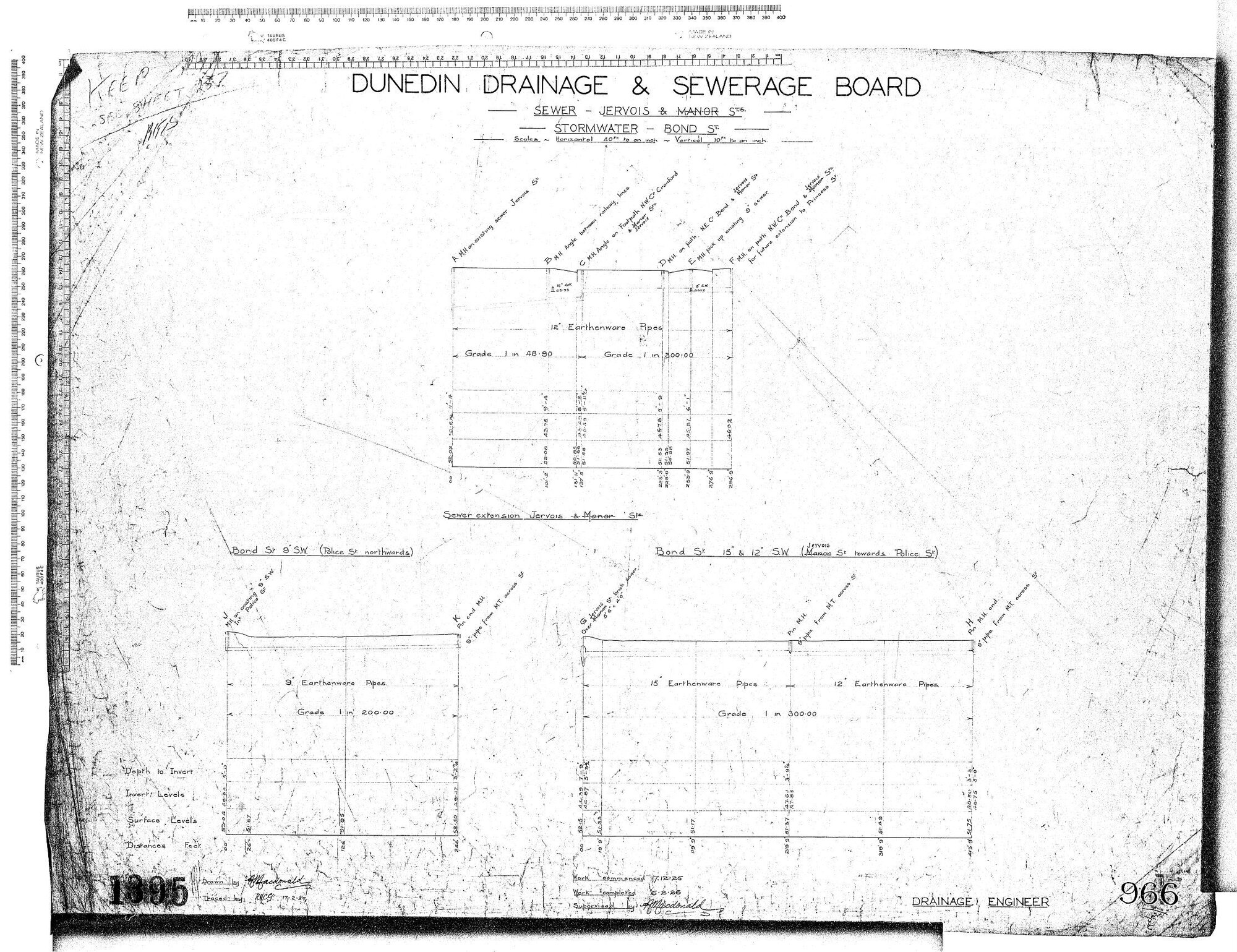 SEWER - JERVOIS &amp; MANOR ST'S - STORMWATER - BOND ST.