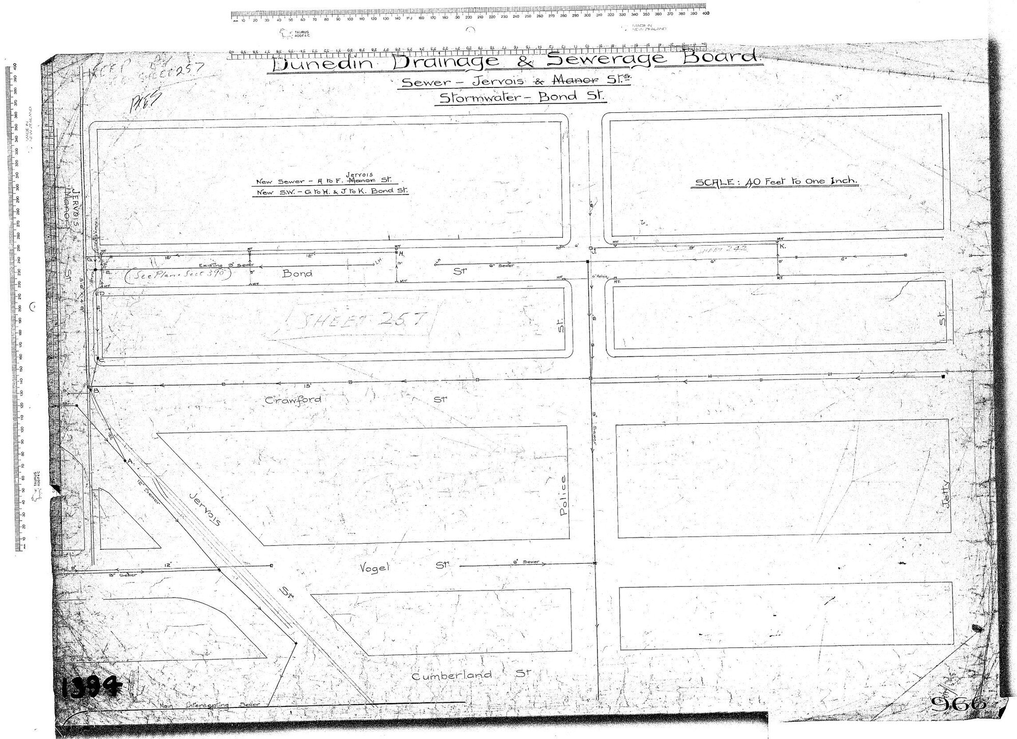 SEWER - JERVOIS &amp; MANOR ST'S - STORMWATER - BOND ST.