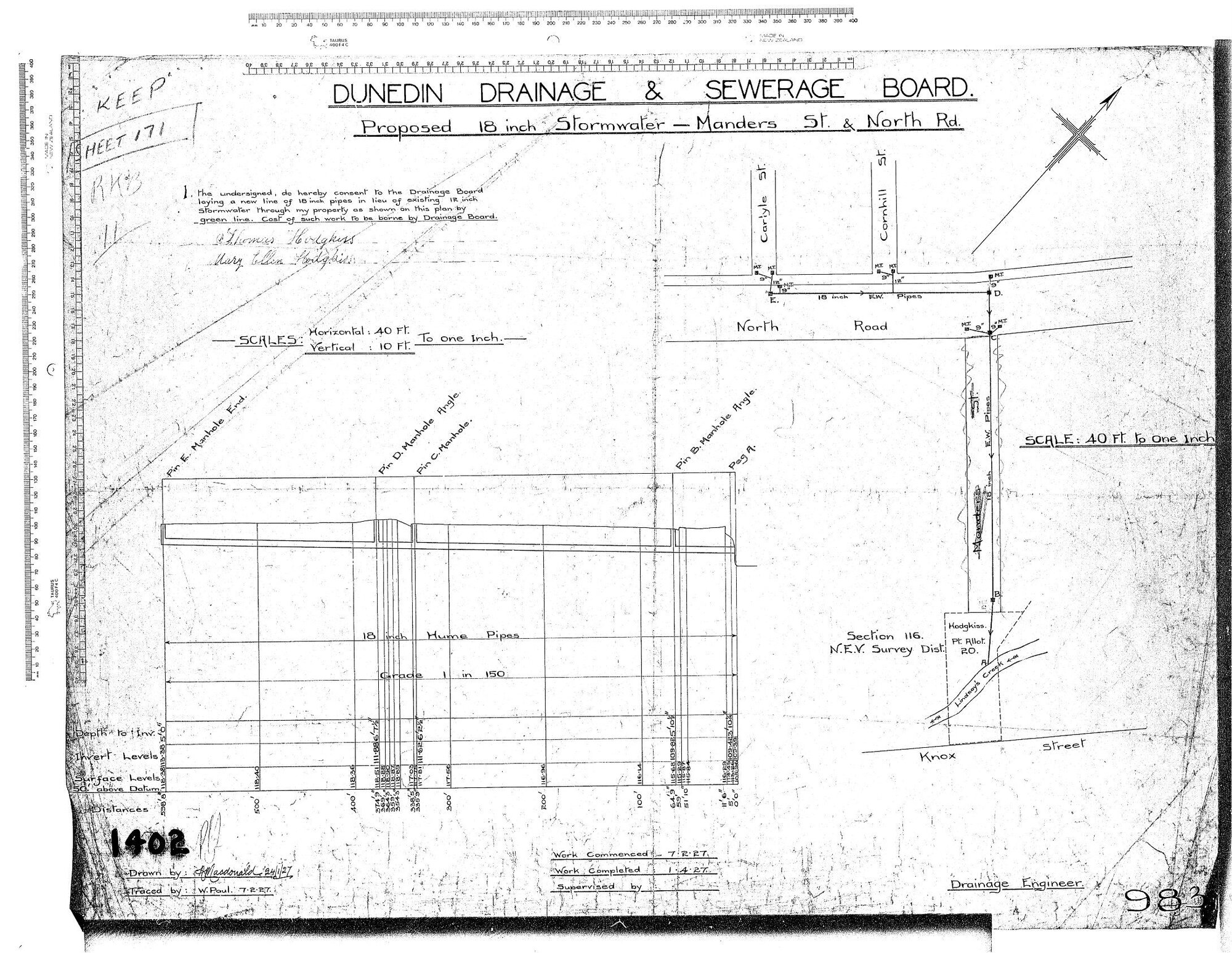 PROPOSED 18" STORMWATER - MANDERS ST. &amp; NORTH RD.