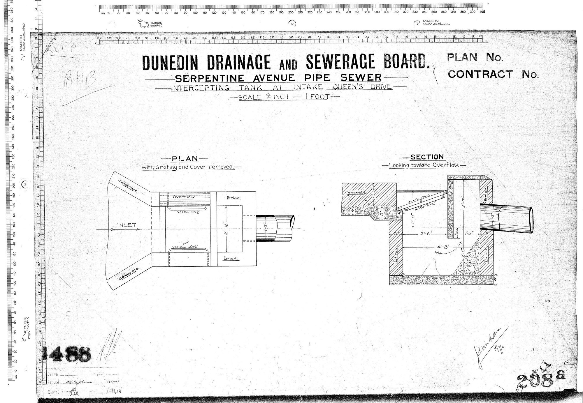 SERPENTINE AVENUE PIPE SEWER - INTERCEPTING TANK AT INTAKE QUEENS DRIVE