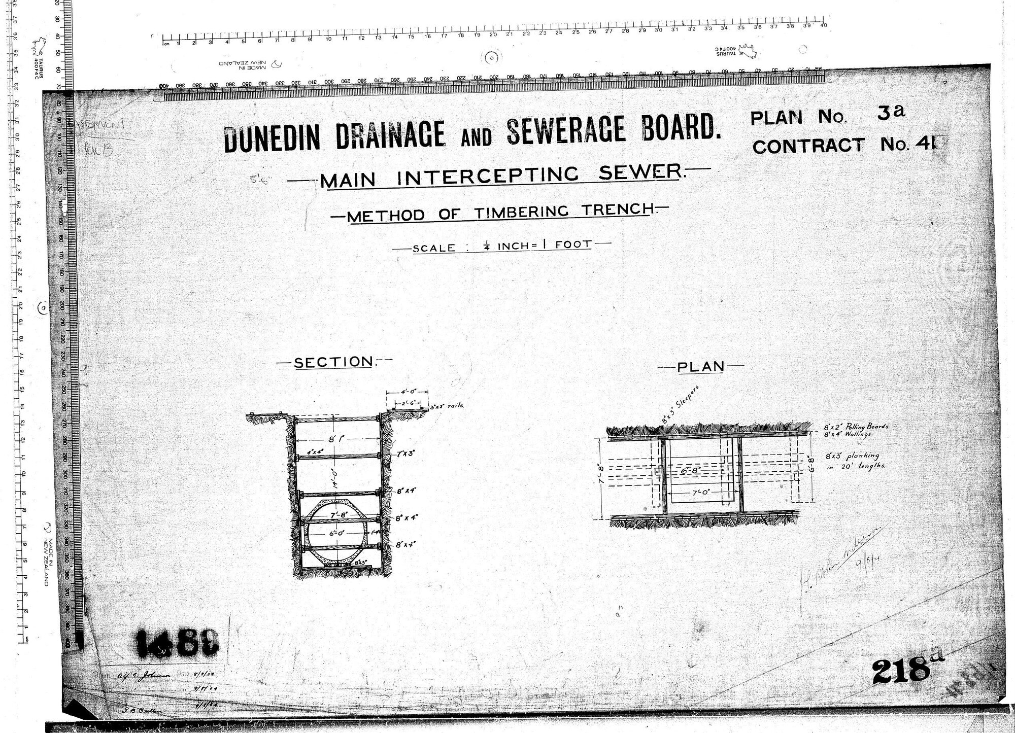 MAIN INTERCEPTING SEWER - METHOD OF TIMBERING TRENCH