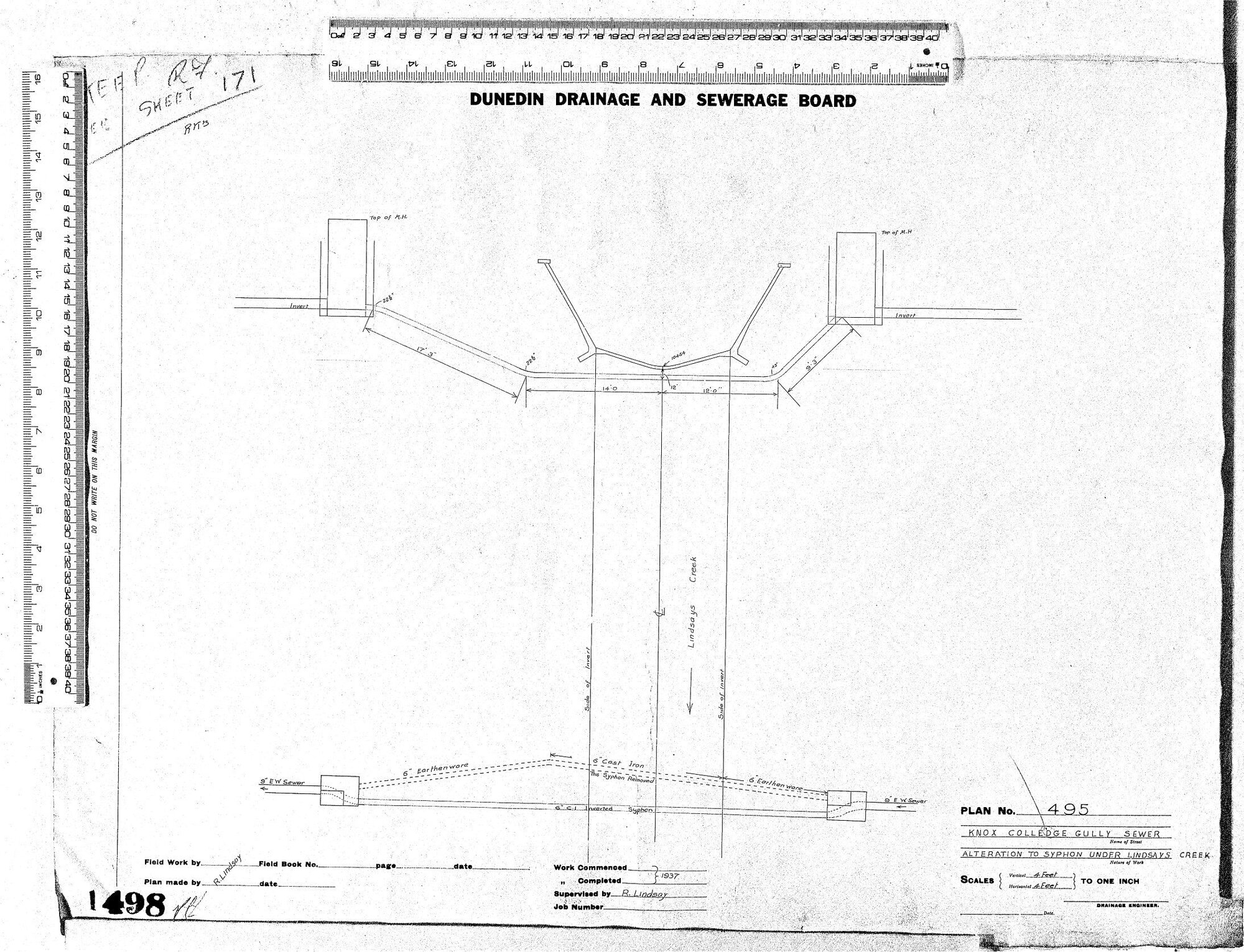 KNOX COLLEGE GULLY SEWER - ALTERATION TO SYPHONE UNDER LINDSAYS CREEK