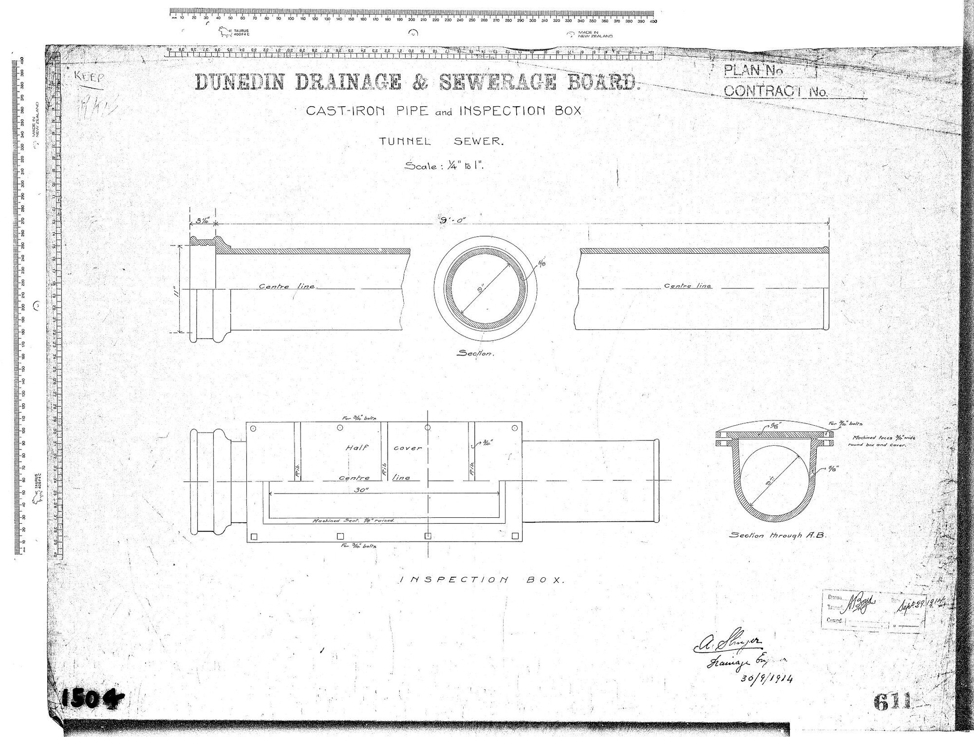 CAST IRON PIPE AND INSPECTION BOX