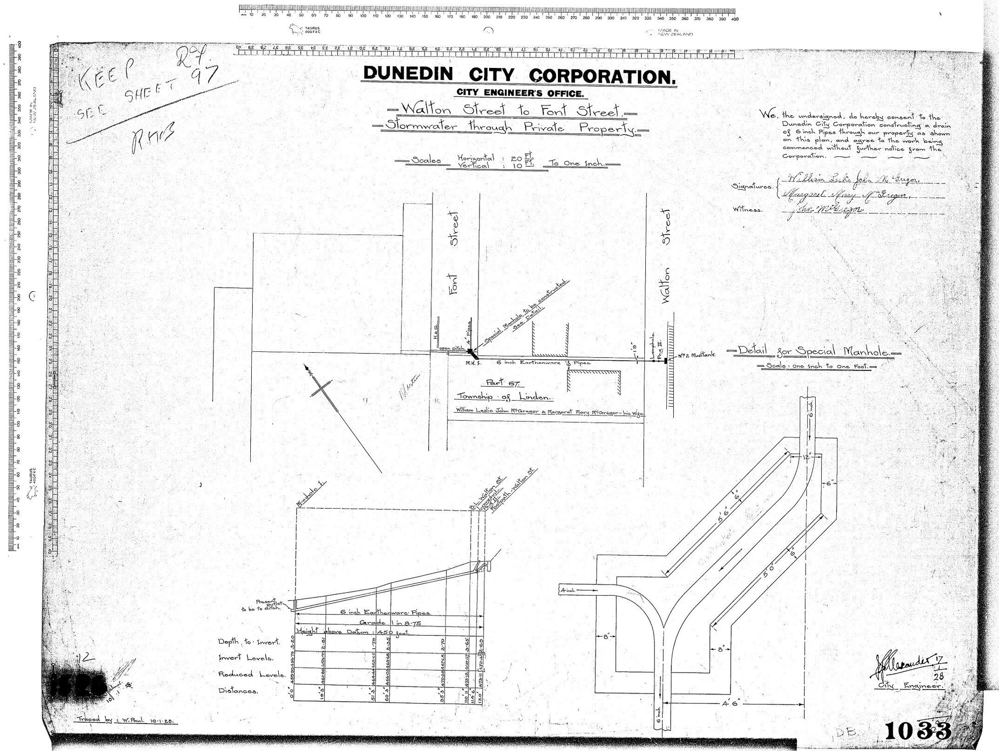 WALTON STREET TO FONT STREET - STORMWATER THROUGH PRIVATE PROPERTY 