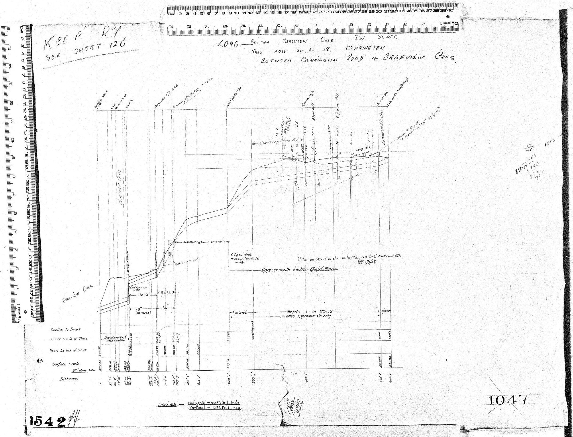 LONG - SECTION BRAEVIEW CRES S.W. SEWER