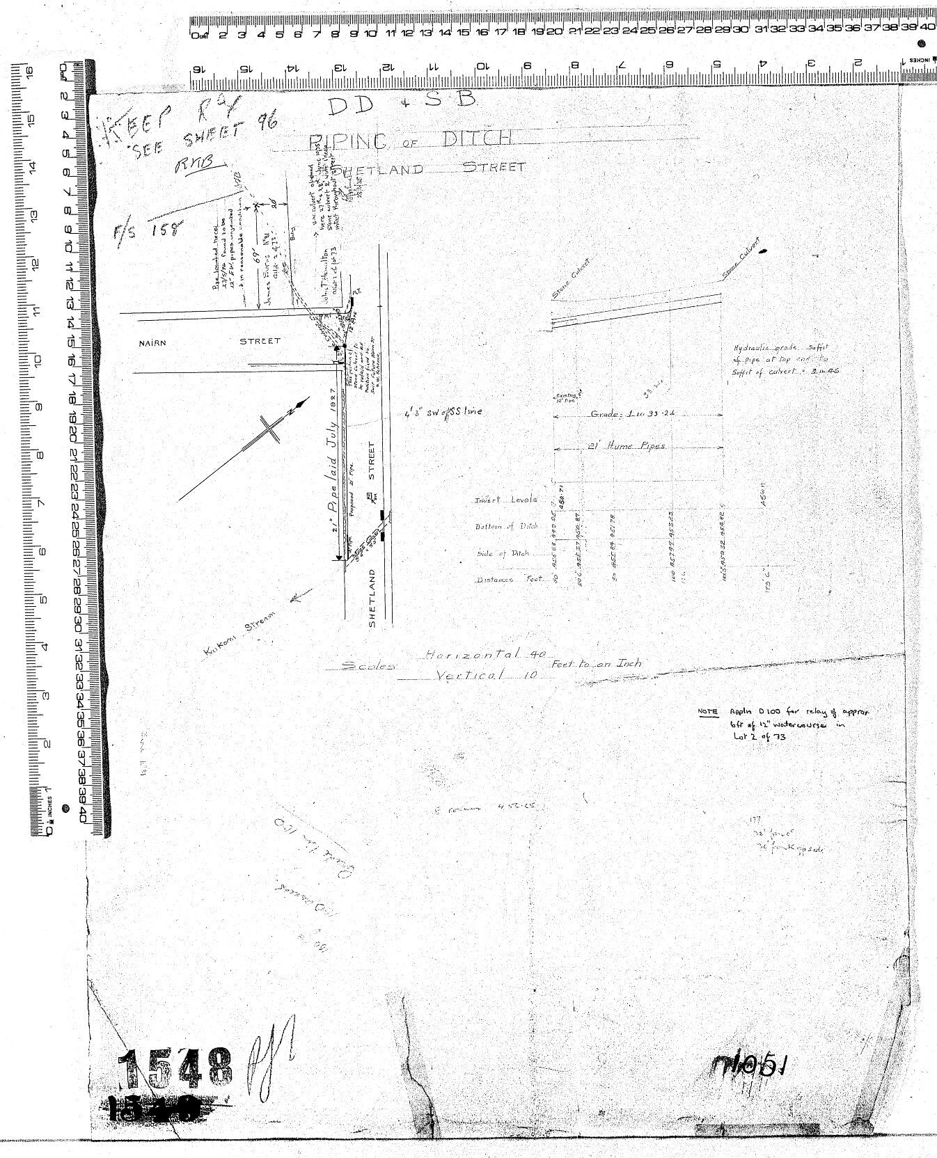 DD &amp; SB PIPING OF DITCH SHETLAND STREET