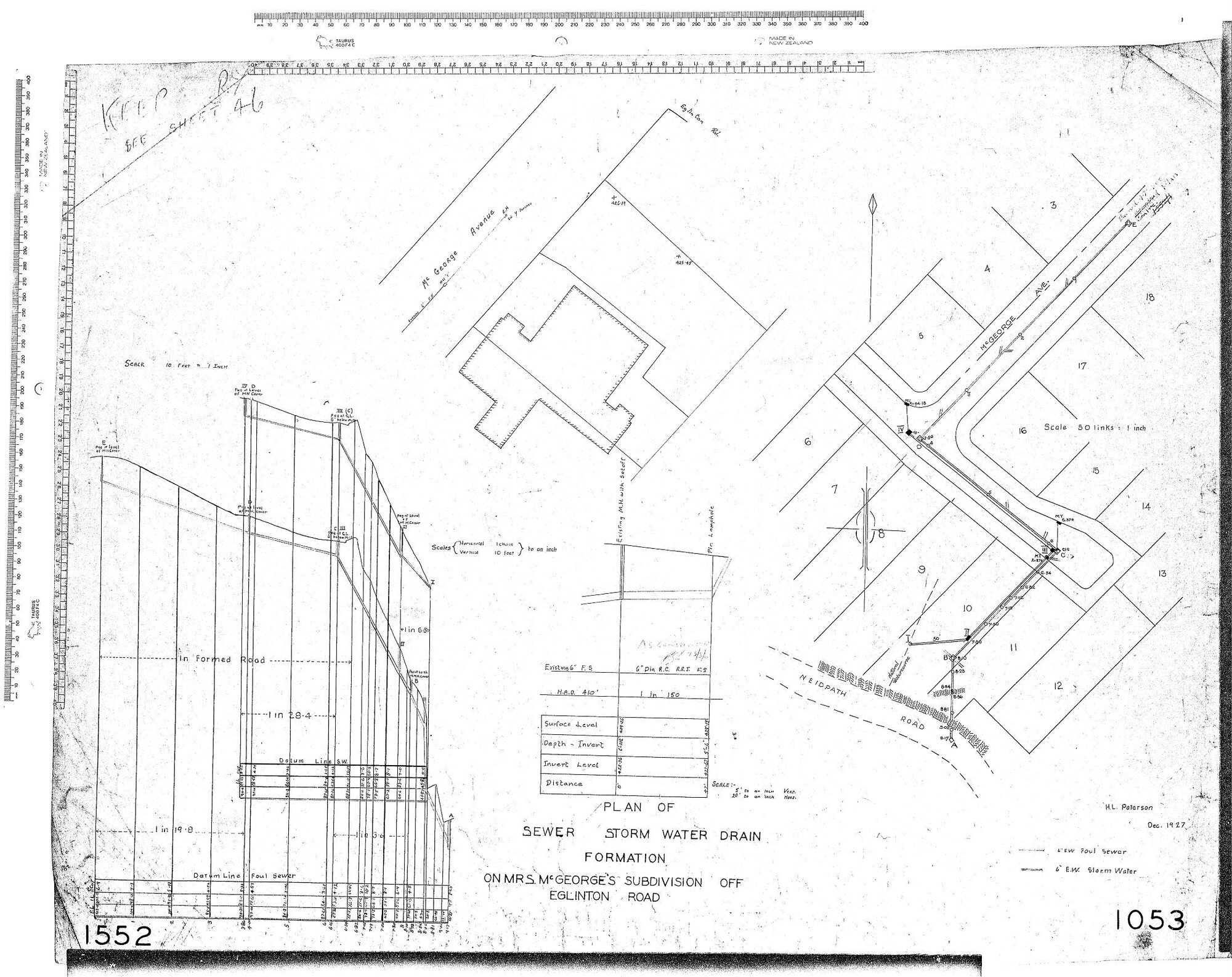 SEWER STORMWATER DRAIN FORMATION - ON MRS McGEORGES SUBDIVISION OFF EGLINTON ROAD