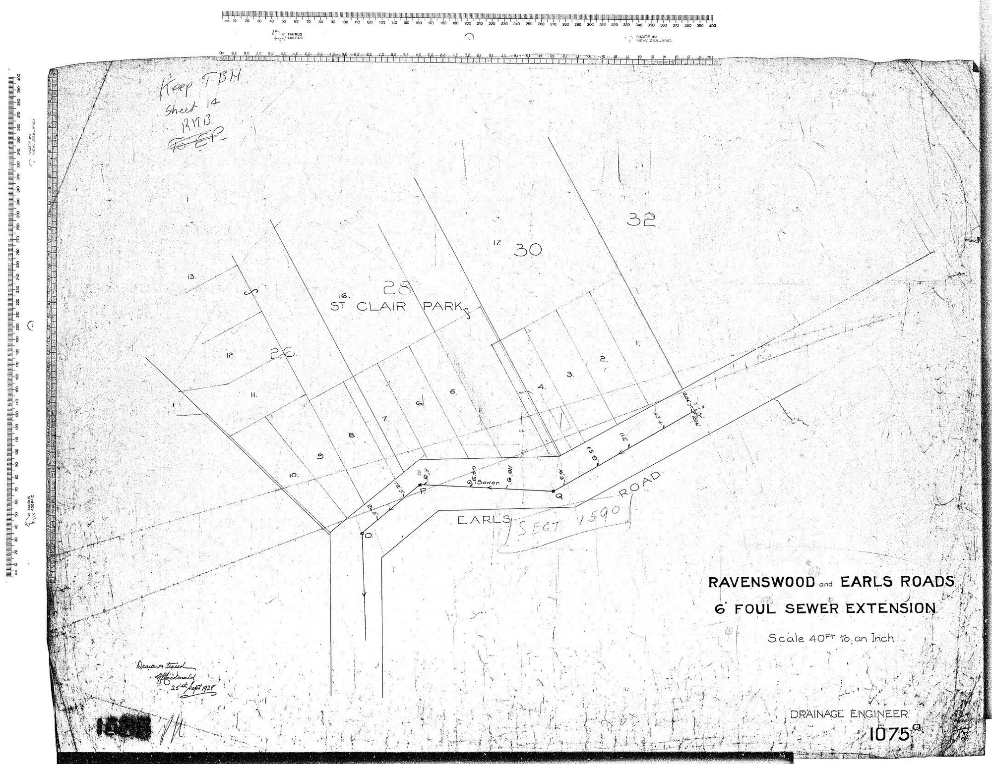 RAVENSWOOD AND EARLS ROADS 6" FOUL SEWER EXTENSION