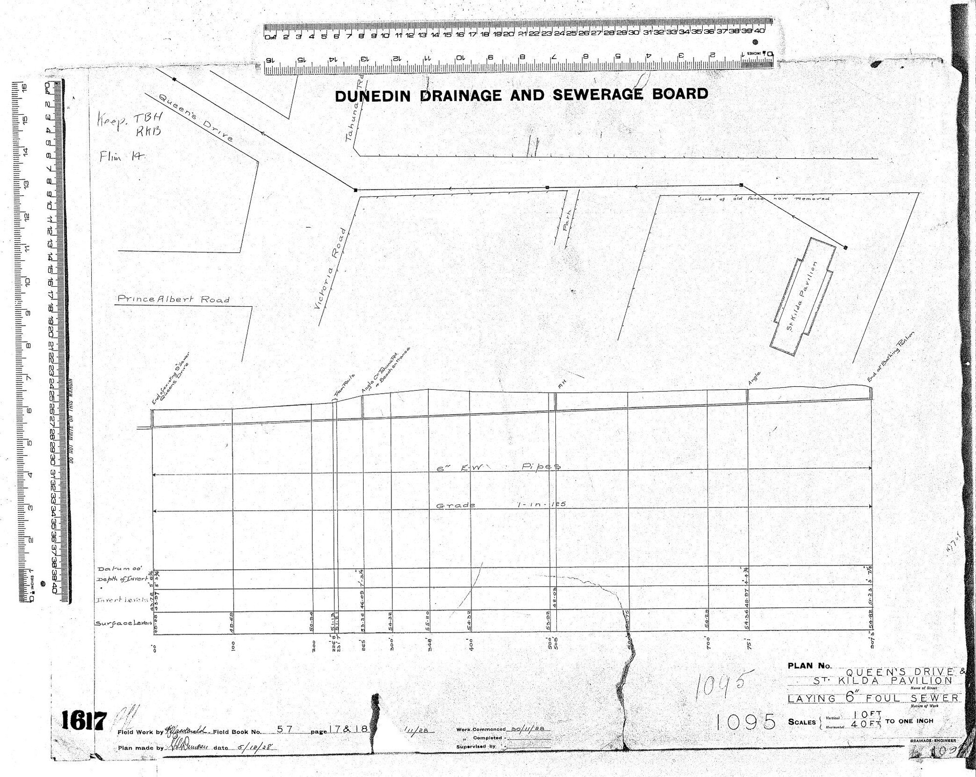 QUEENS DRIVE &amp; ST KILDA PAVILLION  LAYING 6" FOUL SEWER