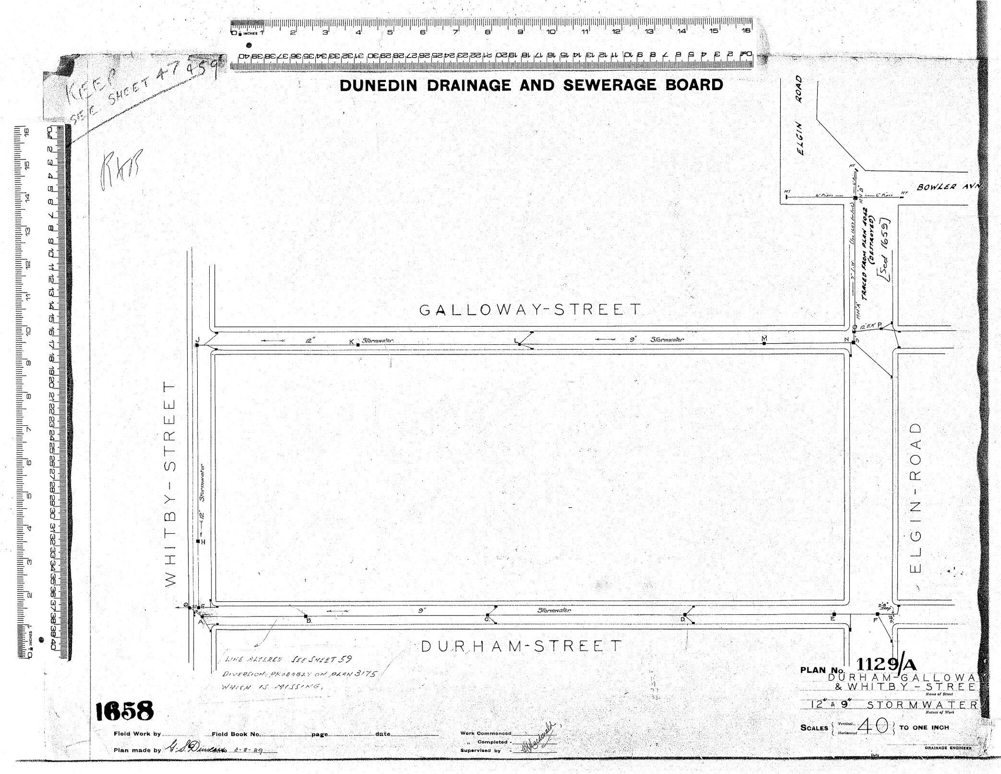 DURHAM - GALLOWA &amp; WHITBY STREET  12" &amp; 9" STORMWATER