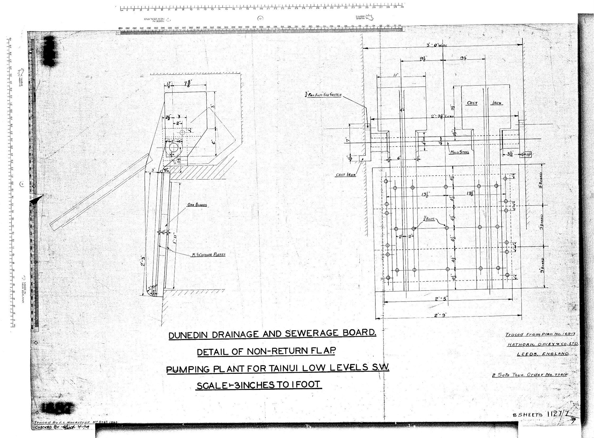 DETAIL OF NON-RETURN FLAP. PUMPING PLANT FOR TAINUI LOW LEVELS S.W.