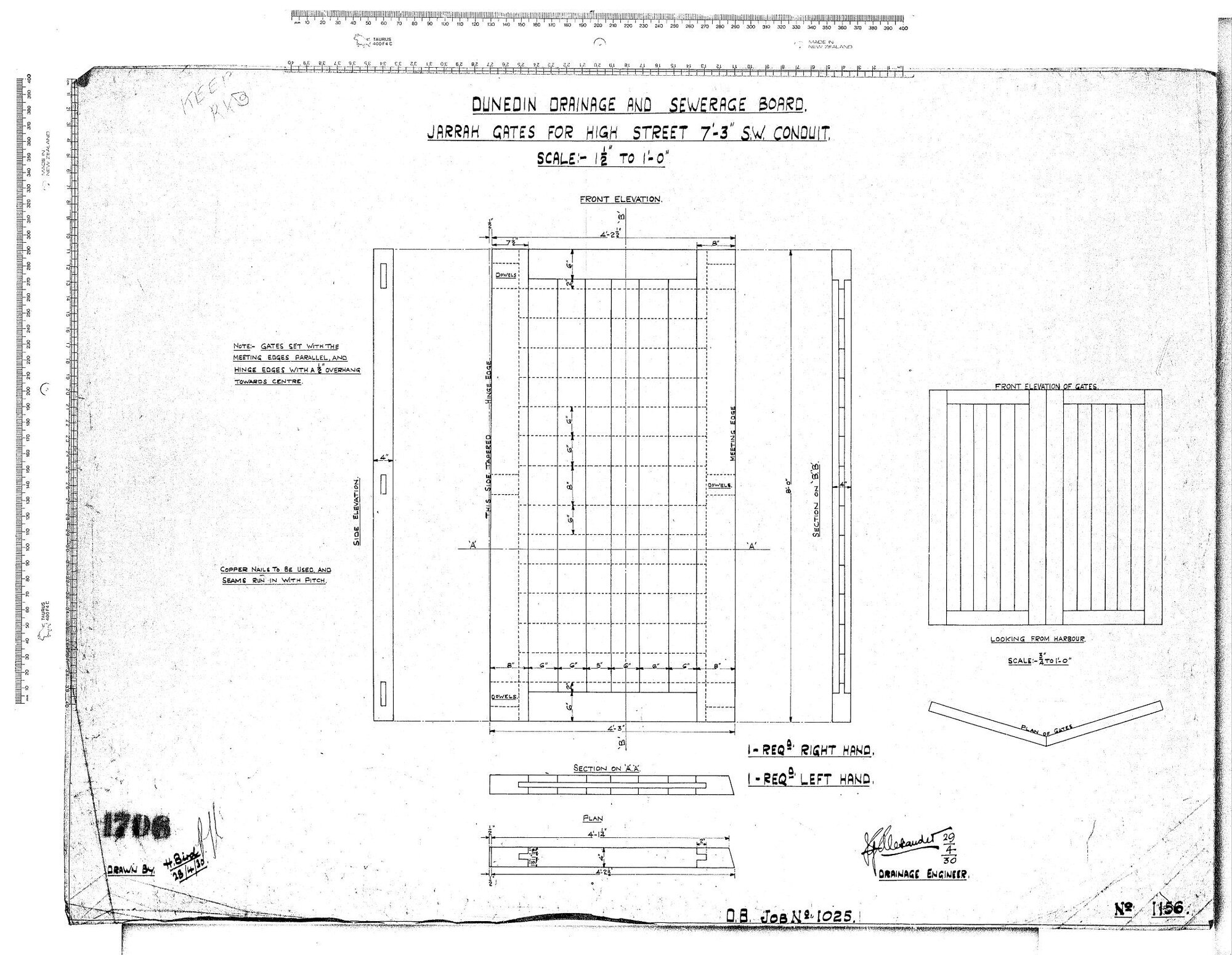 JARRAH GATES FOR HIGH STREET 7'-3" S.W. CONDUIT
