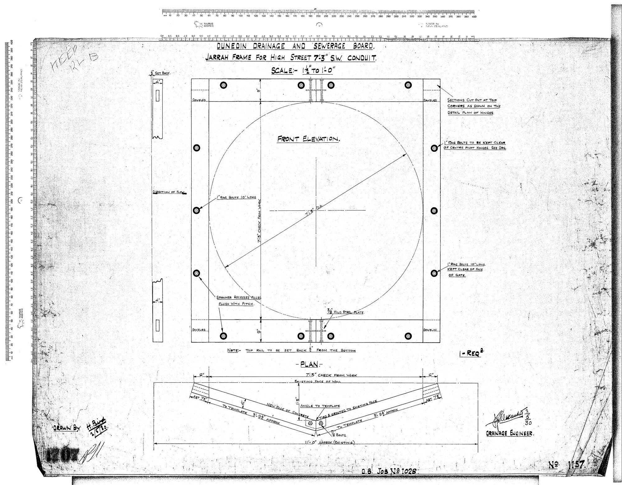 JARRAH FRAME FOR HIGH STREET 7'-3" S.W. CONDUIT