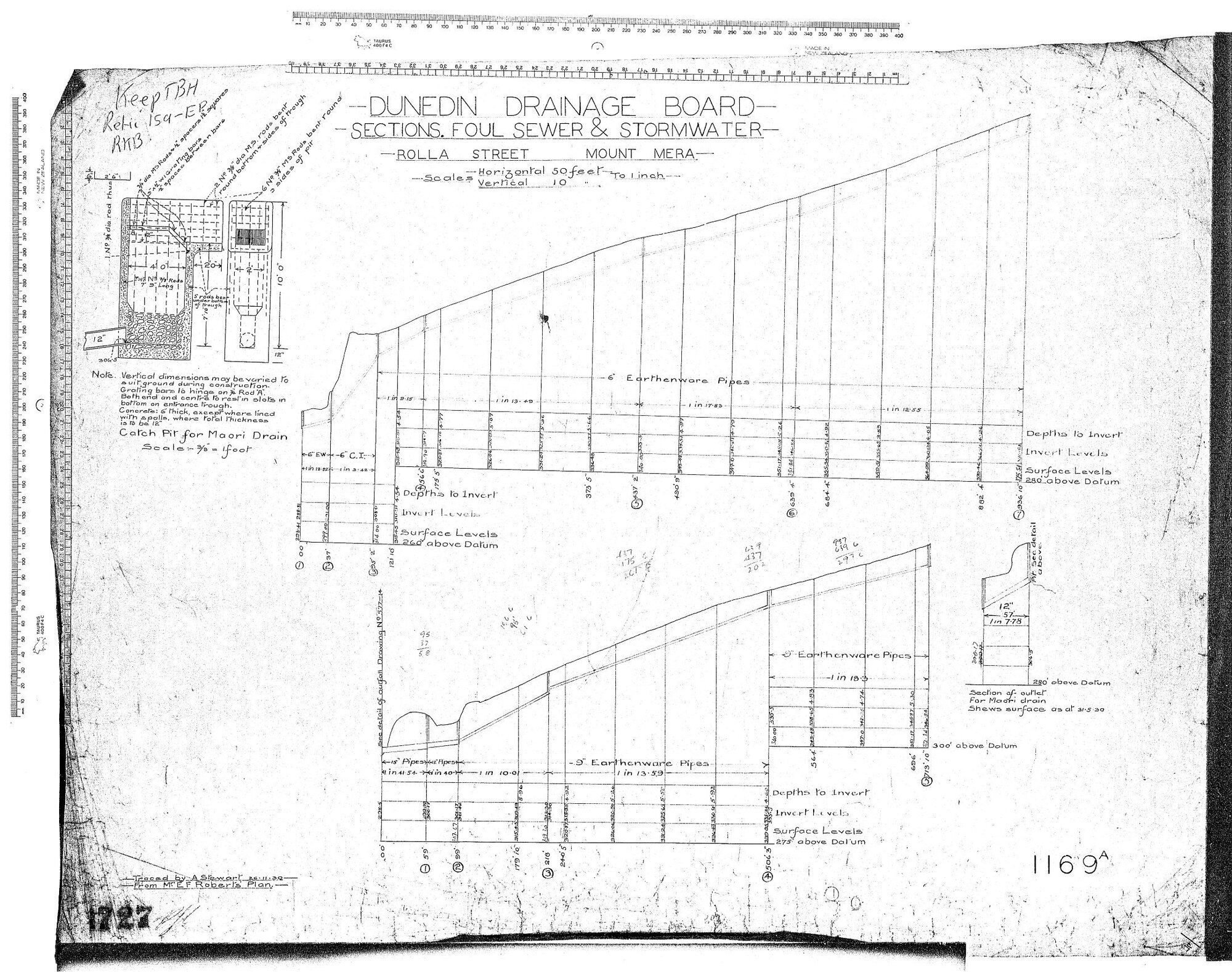 SECTIONS FOUL SEWER &amp; STORMWATER - ROLLA STREET MOUNT MERA
