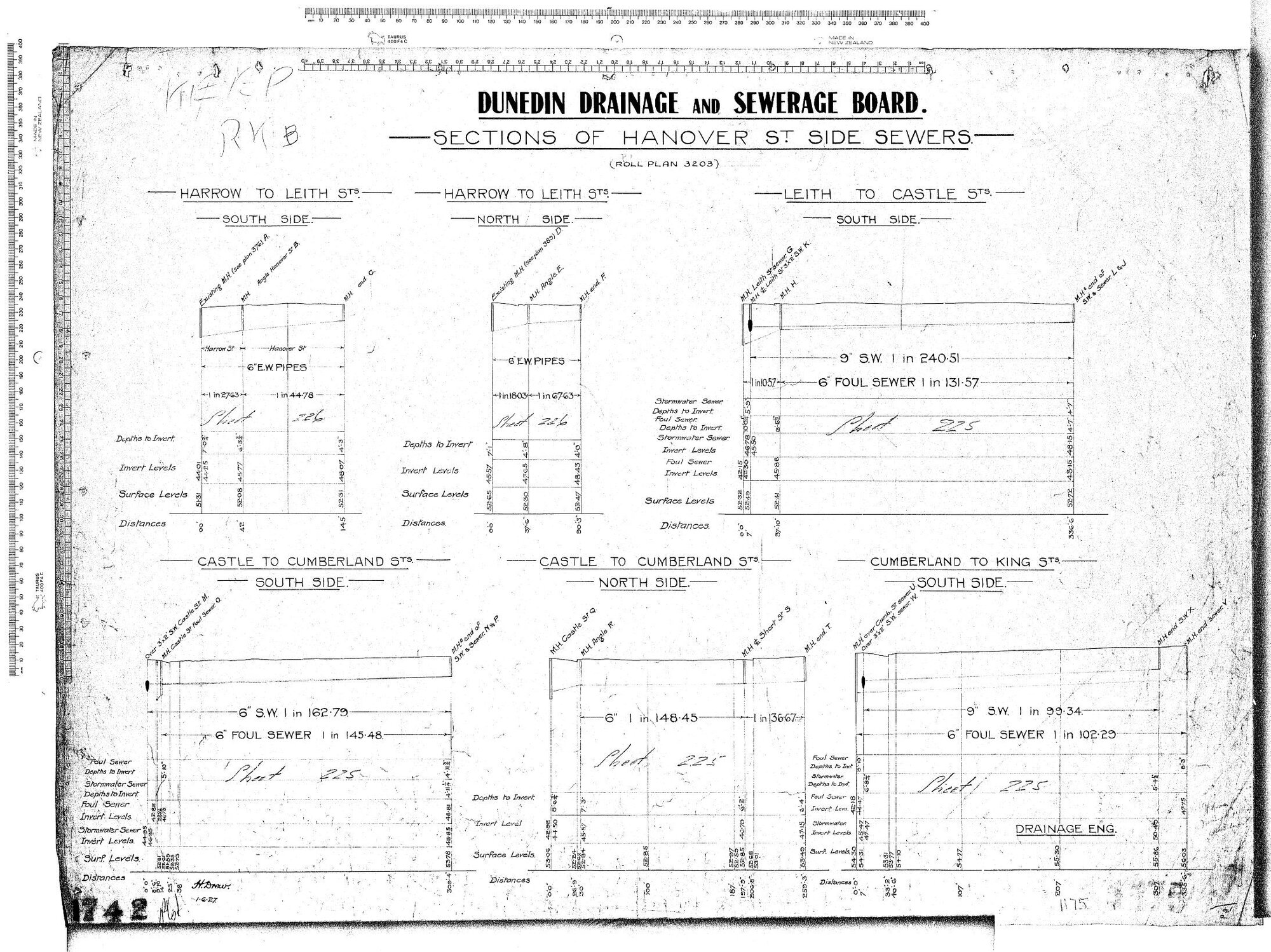 SECTIONS OF HANOVER ST SIDE SEWERS