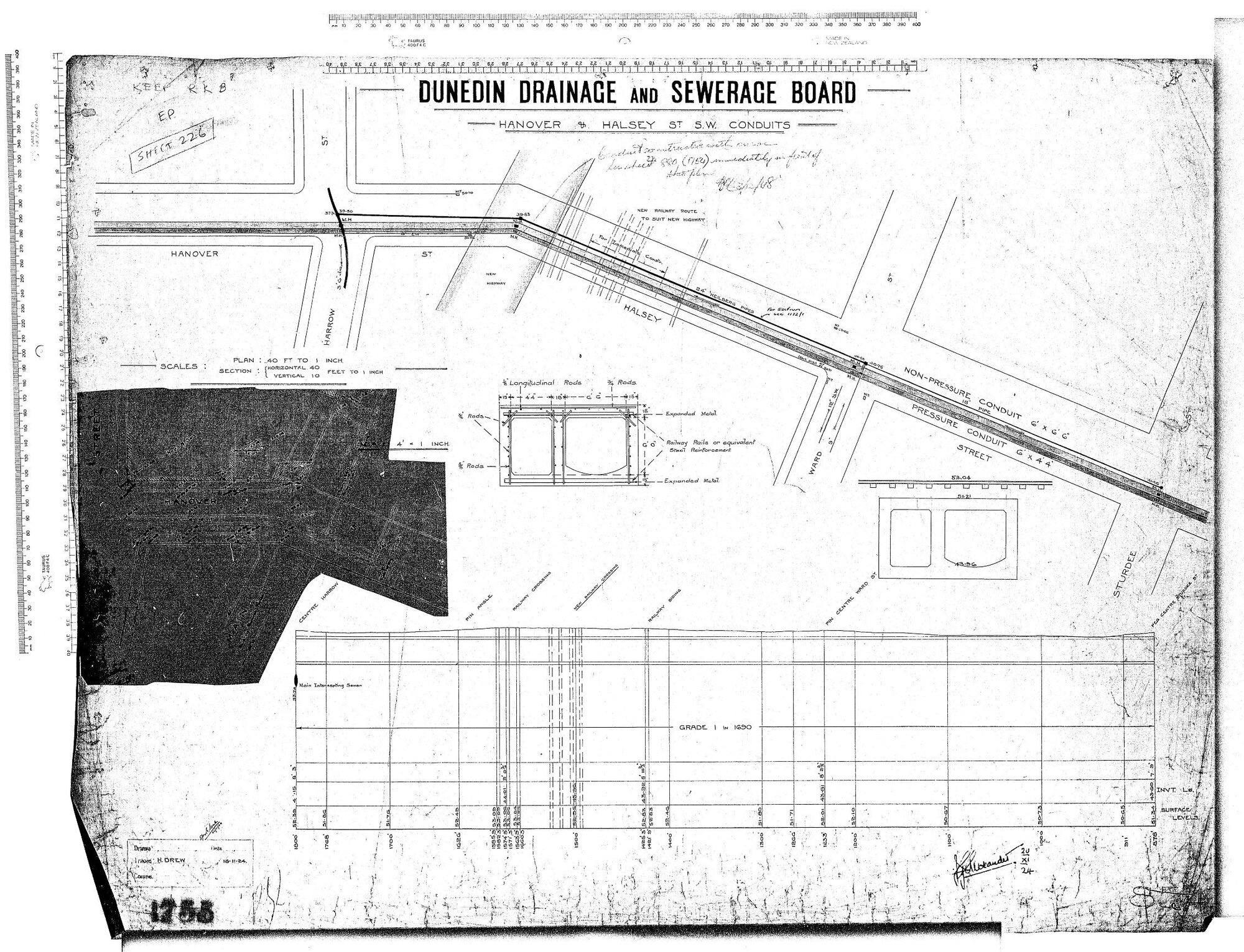 HANOVER &amp; HALSEY ST. S.W. CONDUITS