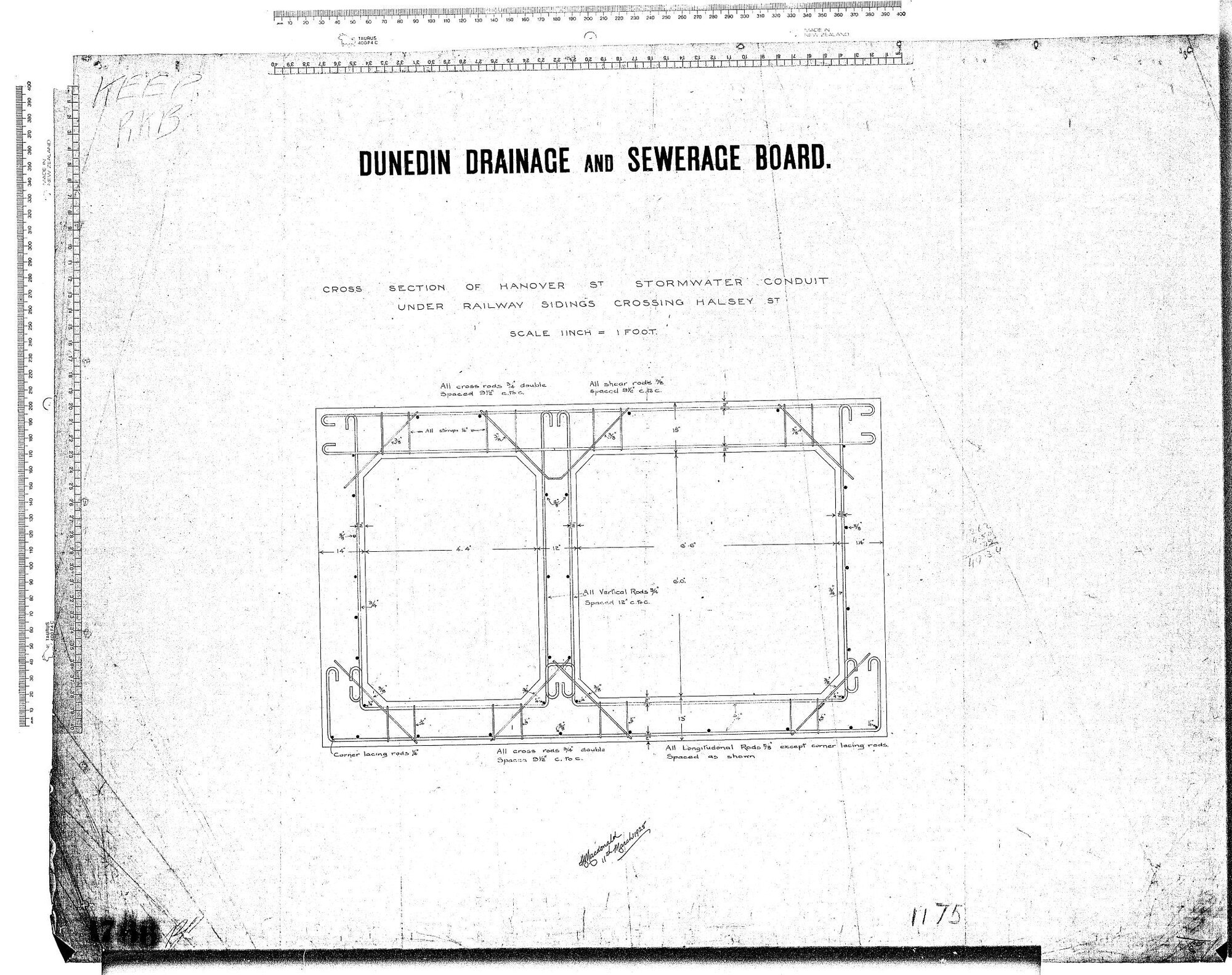 CROSS SECTION OF HANOVER ST STORMWATER CONDUIT