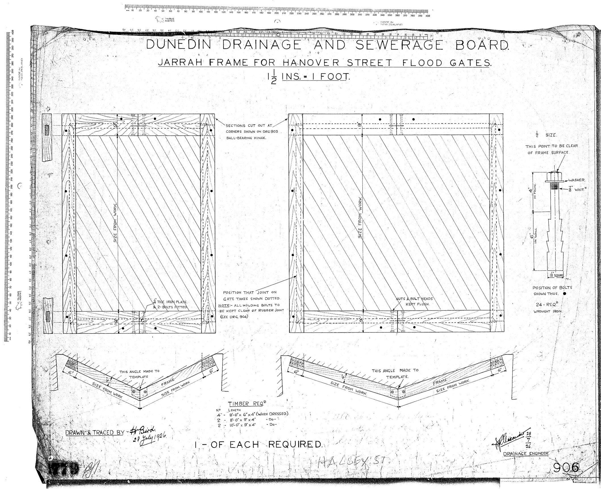 JARRAH FRAME FOR HANOVER STREET FLOOD GATES