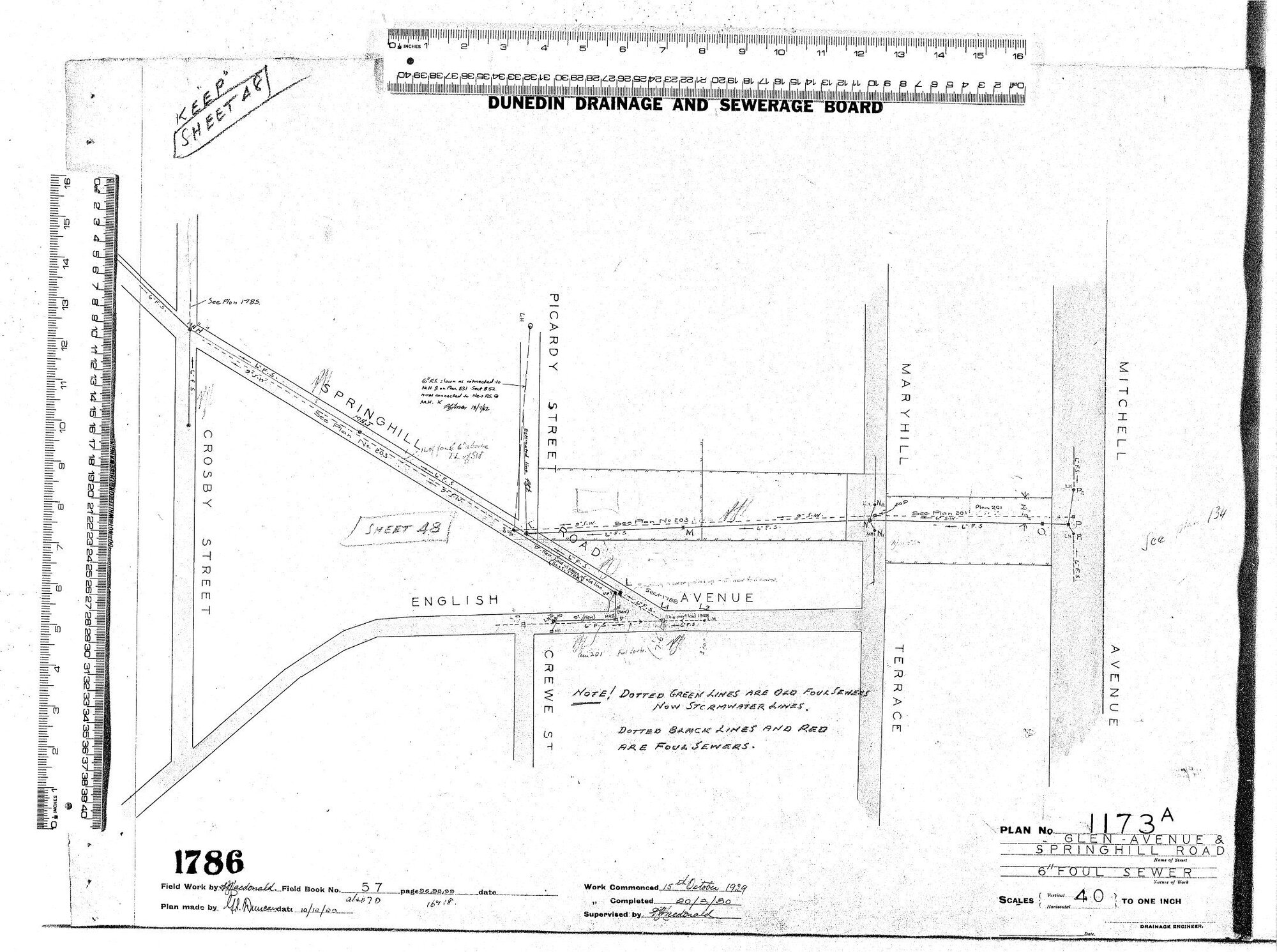 GLEN AVENUE &amp; SPRINGHILL ROAD  6" FOUL SEWER