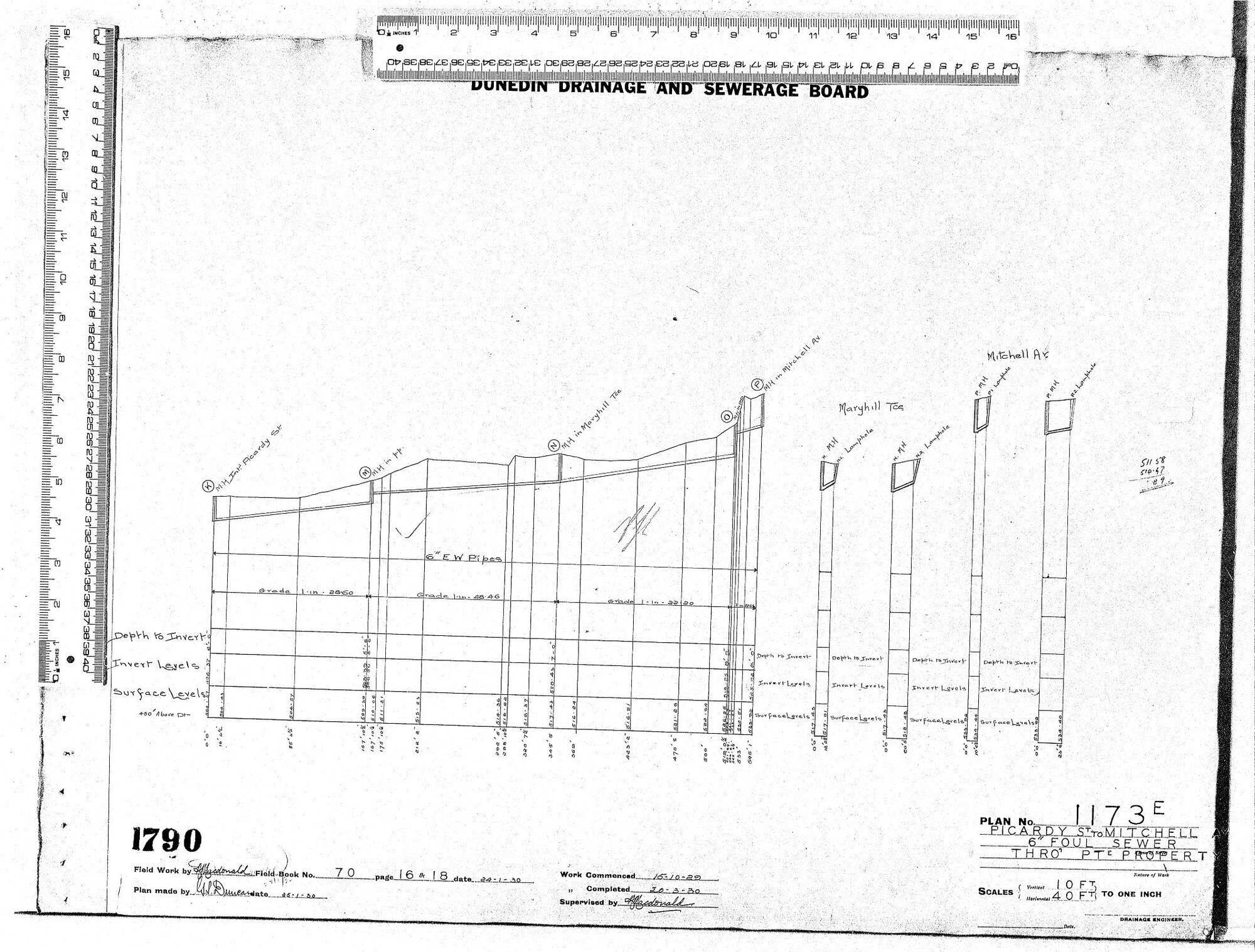 PICARDY ST TO MITCHELL   6" FOUL SEWER THRO Pte PROPERTY