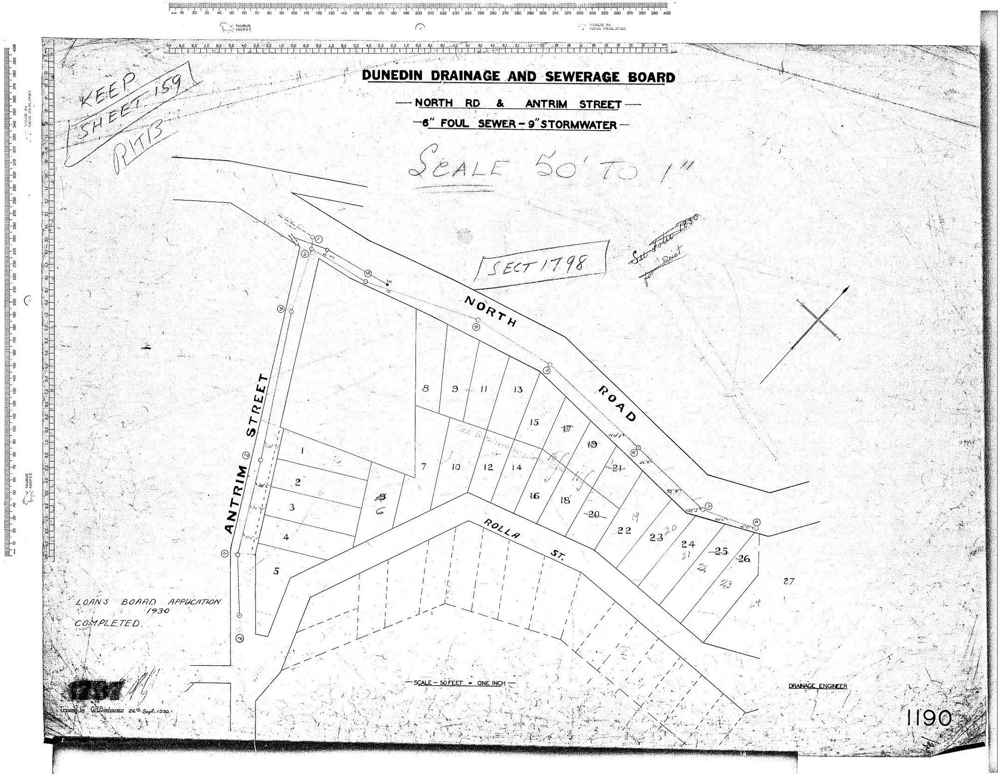 NORTH RD &amp; ANTRIM STREET - 6" FOUL SEWER - 9" STORMWATER