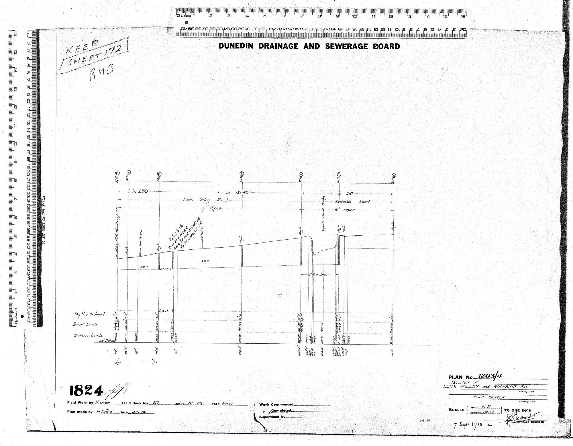 MALVERN ST, LEITH VALLEY AND ROCKSIDES RD'S    FOUL SEWER