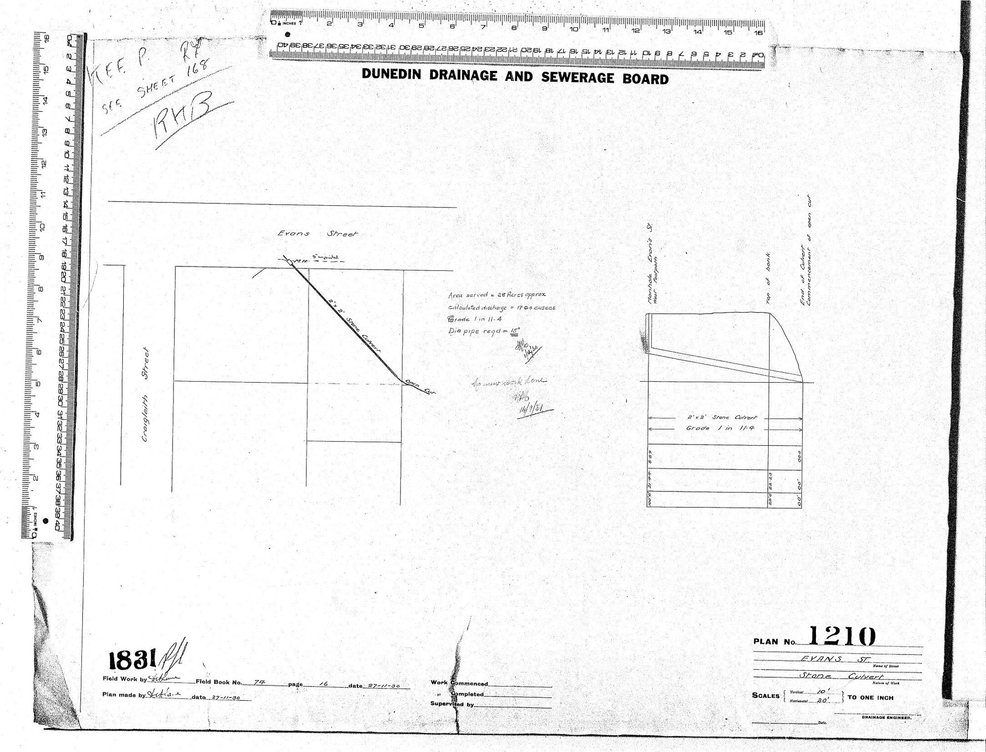 EVANS ST  STONE CULVERT