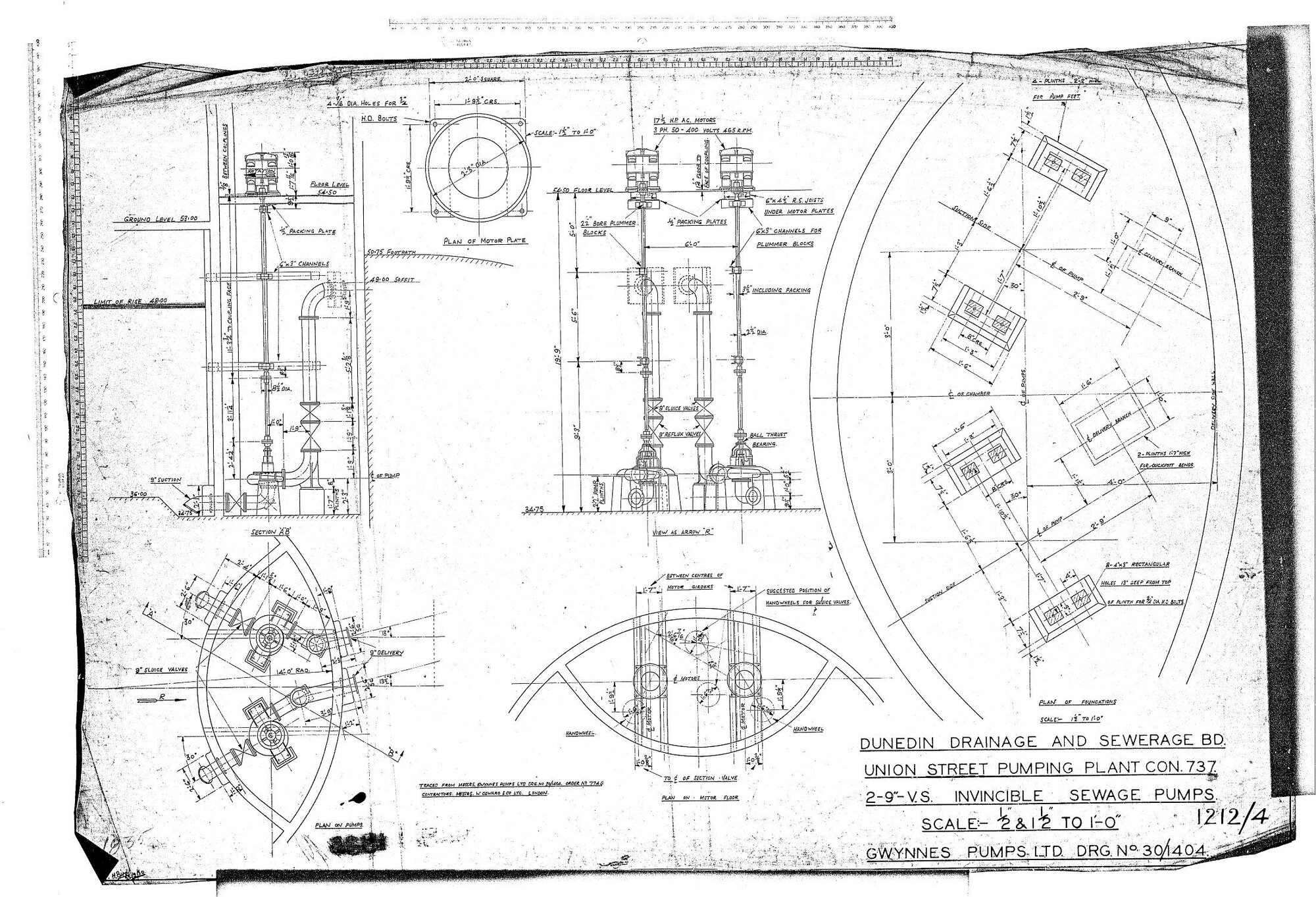 UNION STREET PUMPING PLANT CON. 737 2-9"-V.S. INVINCIBLE SEWAGE PUMPS