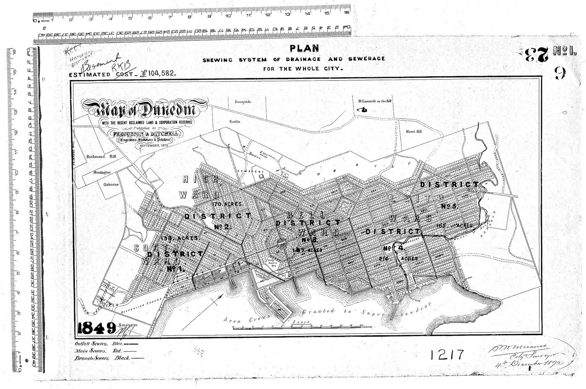 SHEWING SYSTEM OF DRAINAGE AND SEWERAGE FOR WHOLE CITY