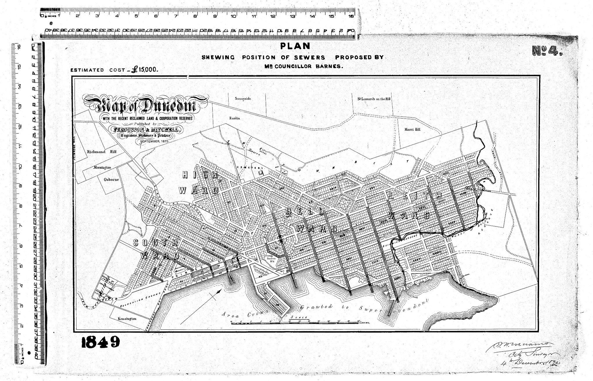 SHEWING POSITION OF SEWERS PROPOSED BY MR COUNCILLOR BARNES