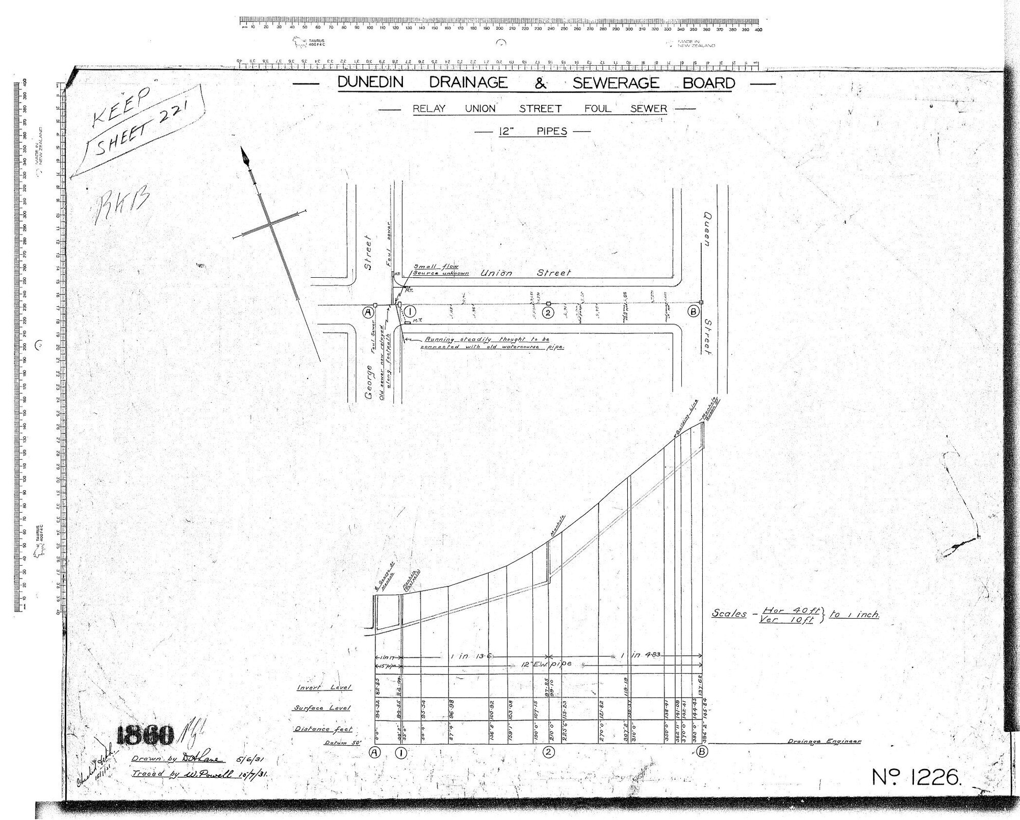 RELAY UNION STREET FOUL SEWER  12" PIPES