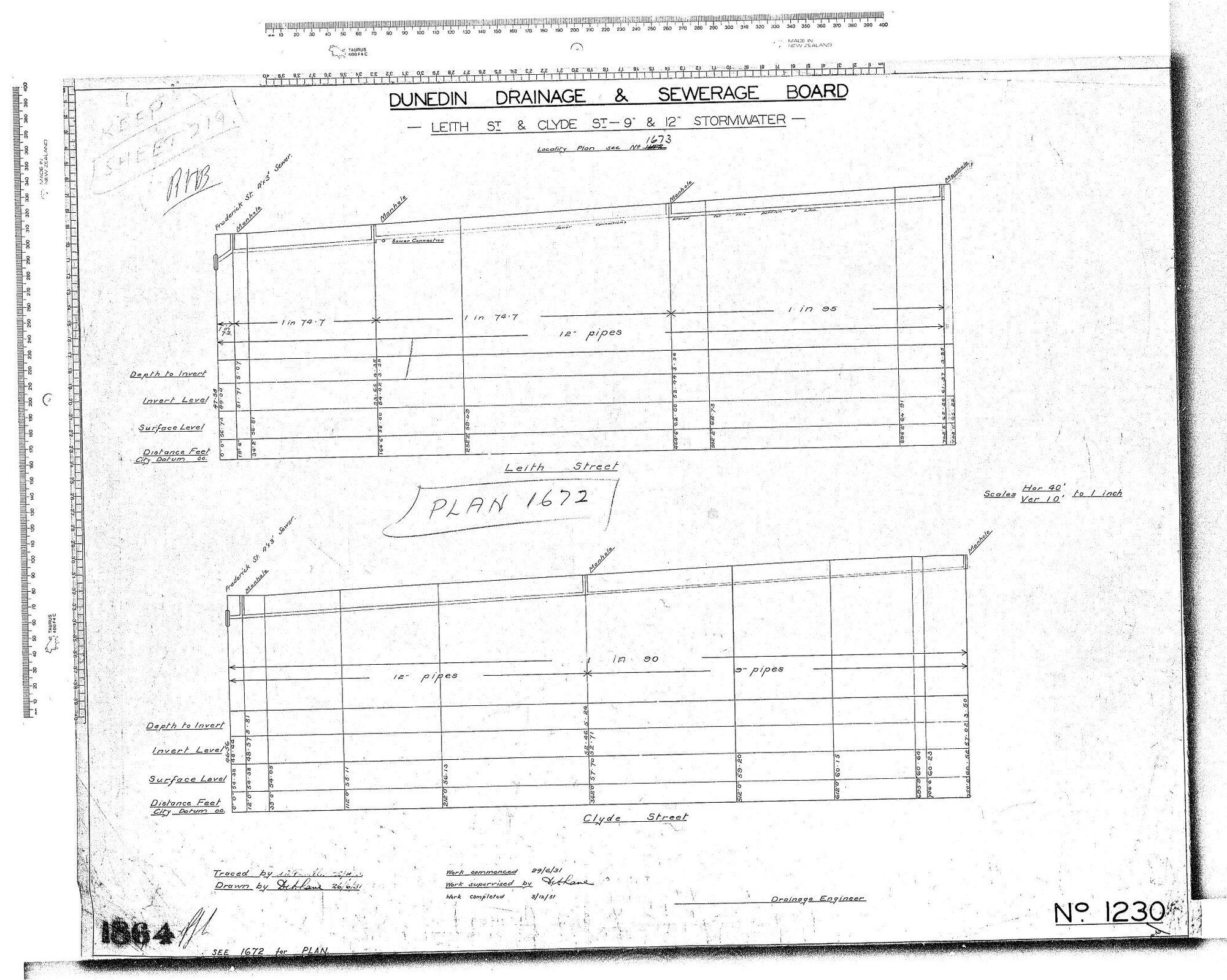 LEITH ST &amp; CLYDE ST  9" &amp; 12" STORMWATER 