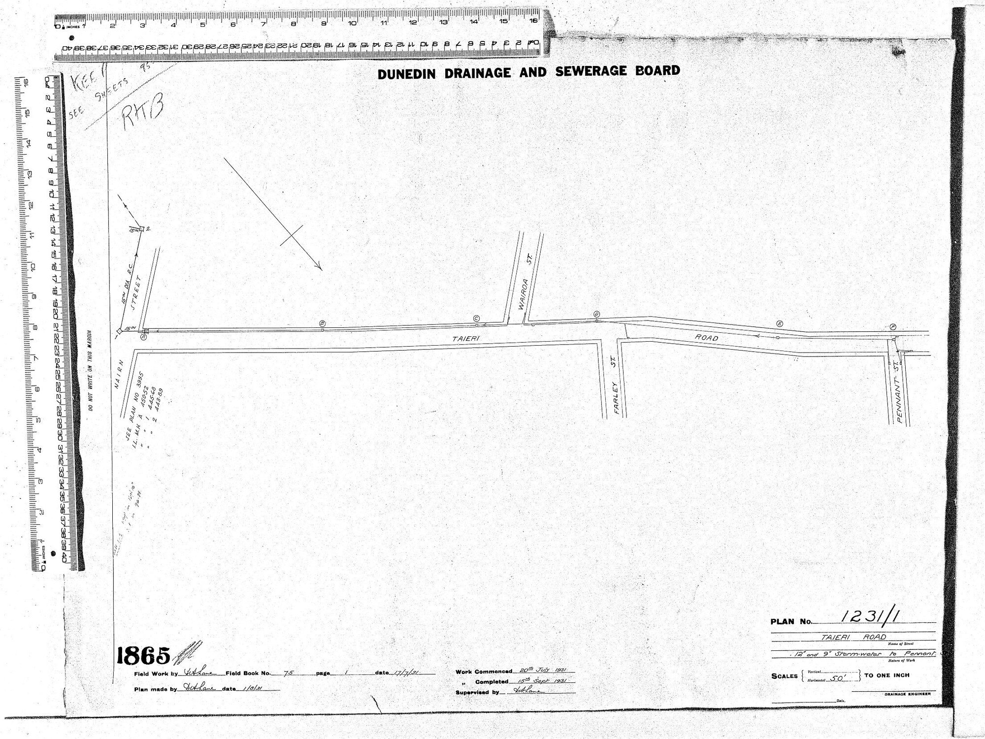 TAIERI ROAD   12" AND 9" STORMWATER TO PENNANT ST.