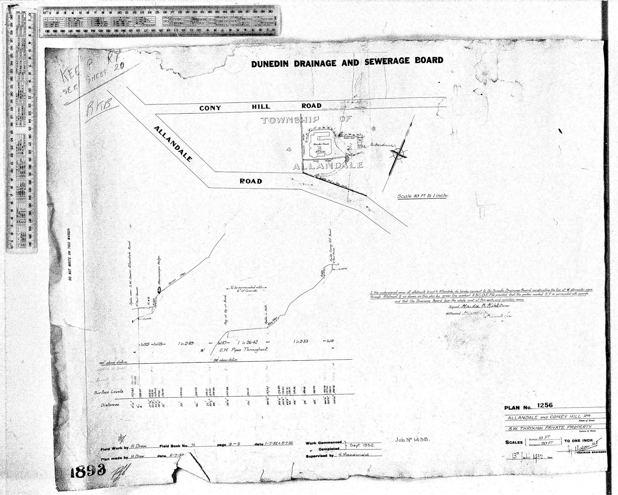 ALLANDALE AND CONEY HILL RDS.   S.W. THROUGH PRIVATE PROPERTY
