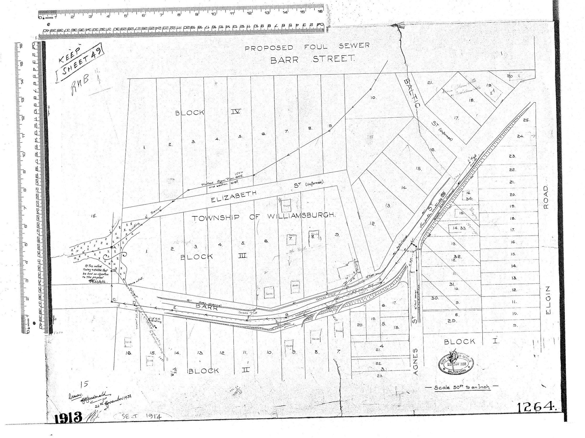 PROPOSED FOUL SEWER   BARR STREET