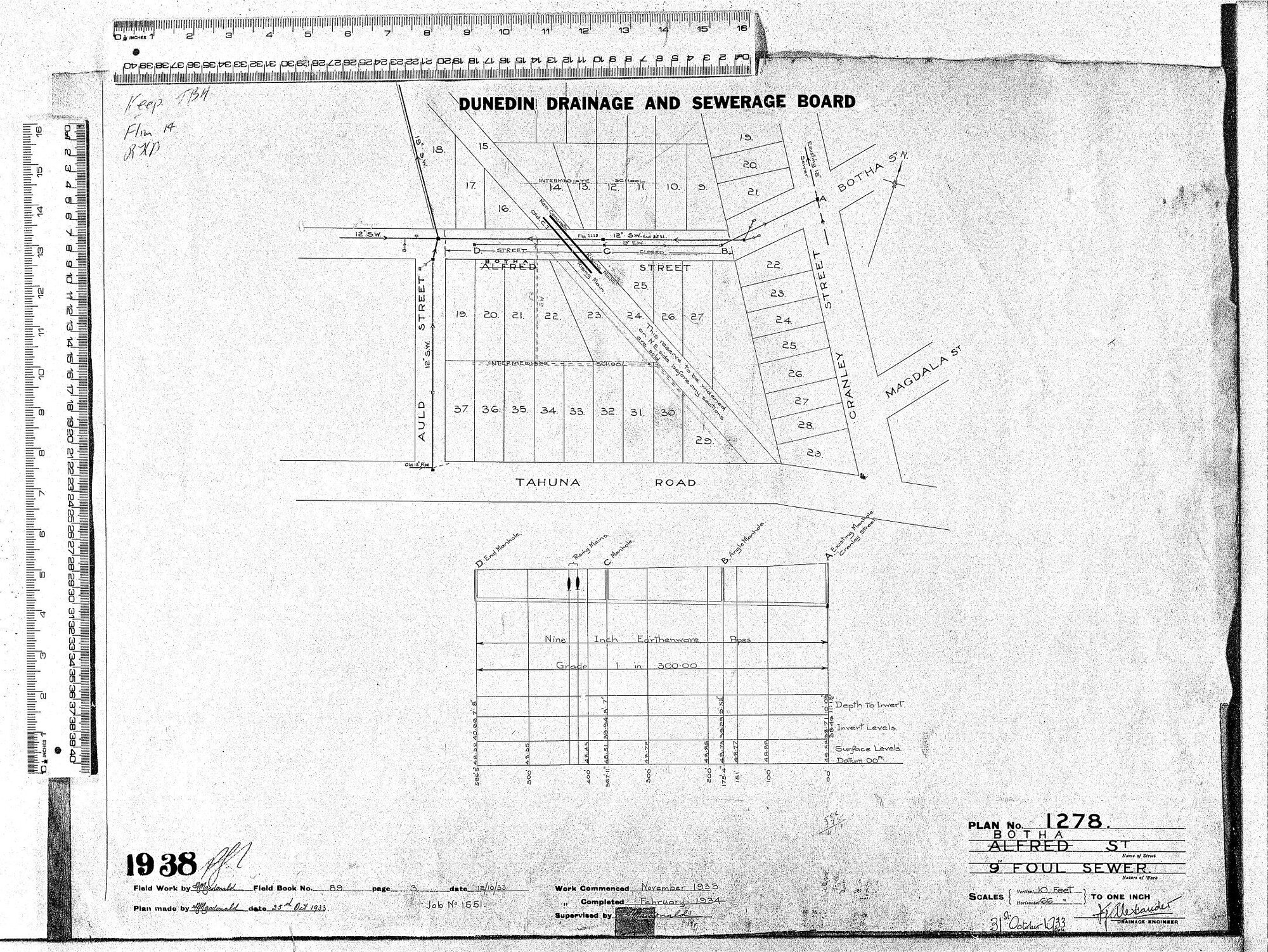 BOTHA ST   9" FOUL SEWER