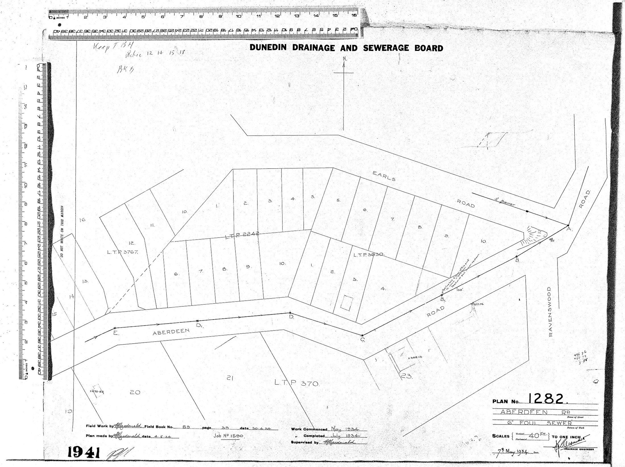 ABERDEEN RD.   6" FOUL SEWER