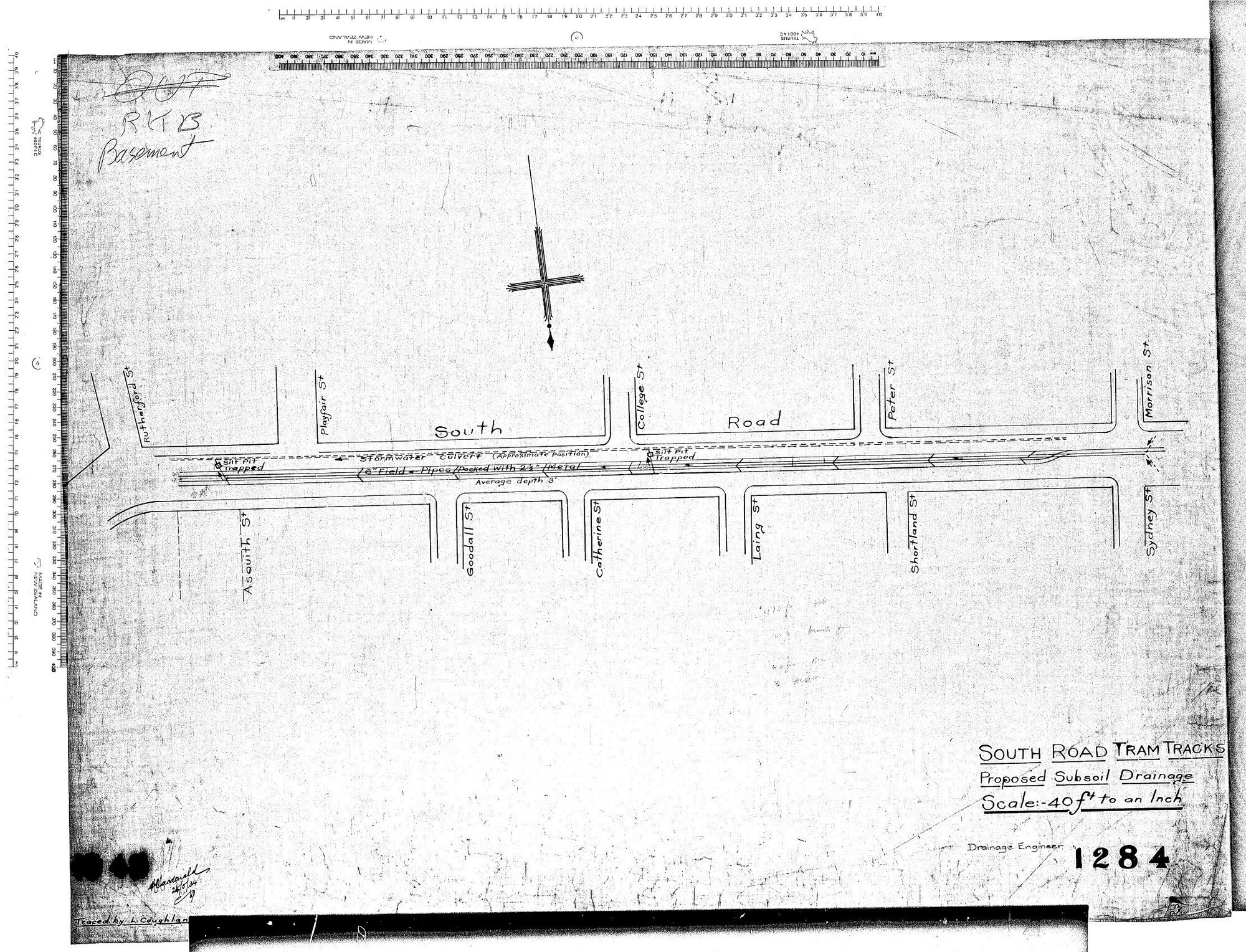 SOUTH ROAD TRAM TRACKS PROPOSED SUBSOIL DRAINAGE 