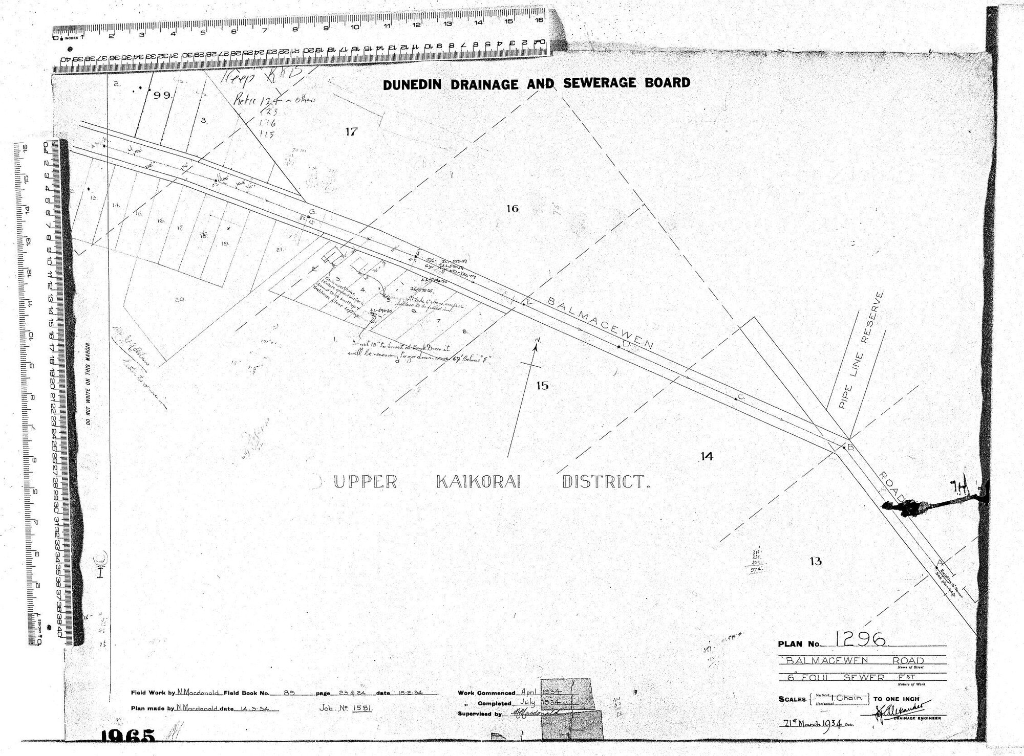 BALMACEWEN ROAD   6" FOUL SEWER EXT