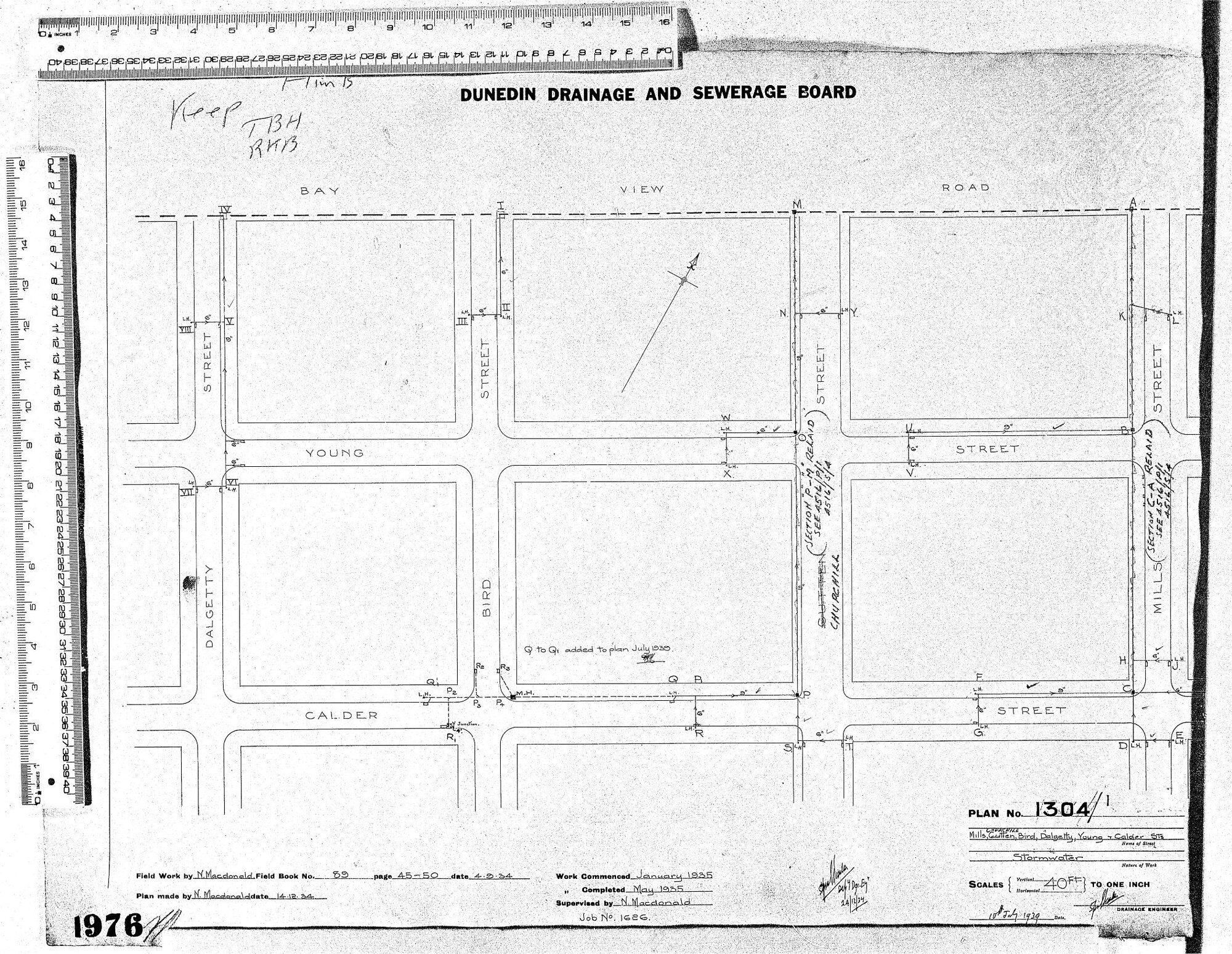 MILLS, CHURCHILL, CUTTEN, BIRD, DALGETTY, YOUNG &amp; CALDER STS.   STORMWATER 