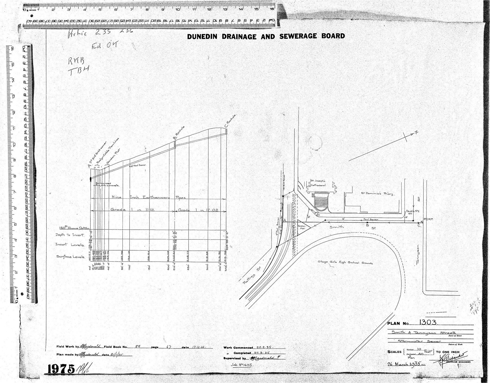 SMITH &amp; TENNYSON STREETS   STORMWATER SEWER