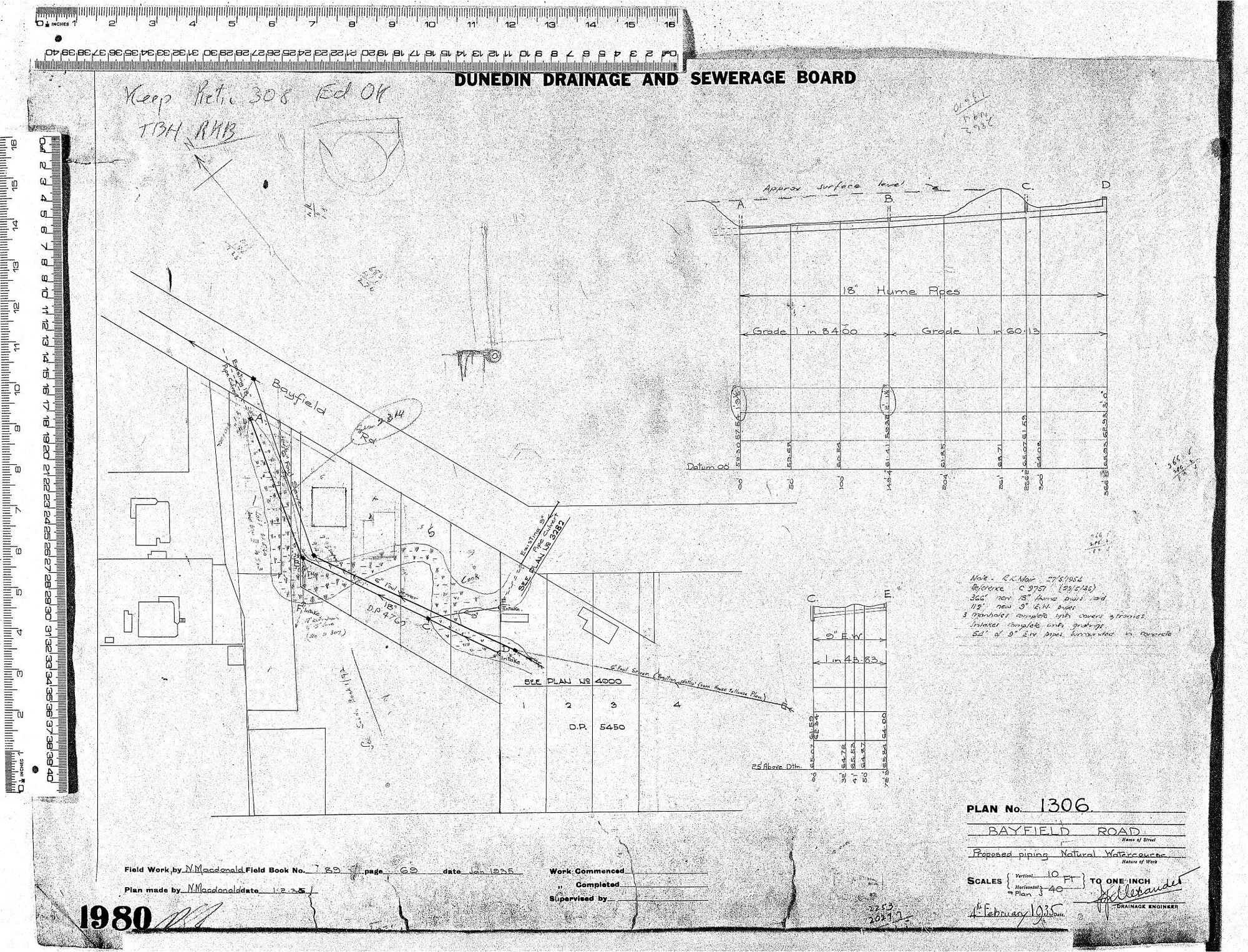 BAYFIELD ROAD   PROPOSED PIPING NATURAL WATERCOURSE