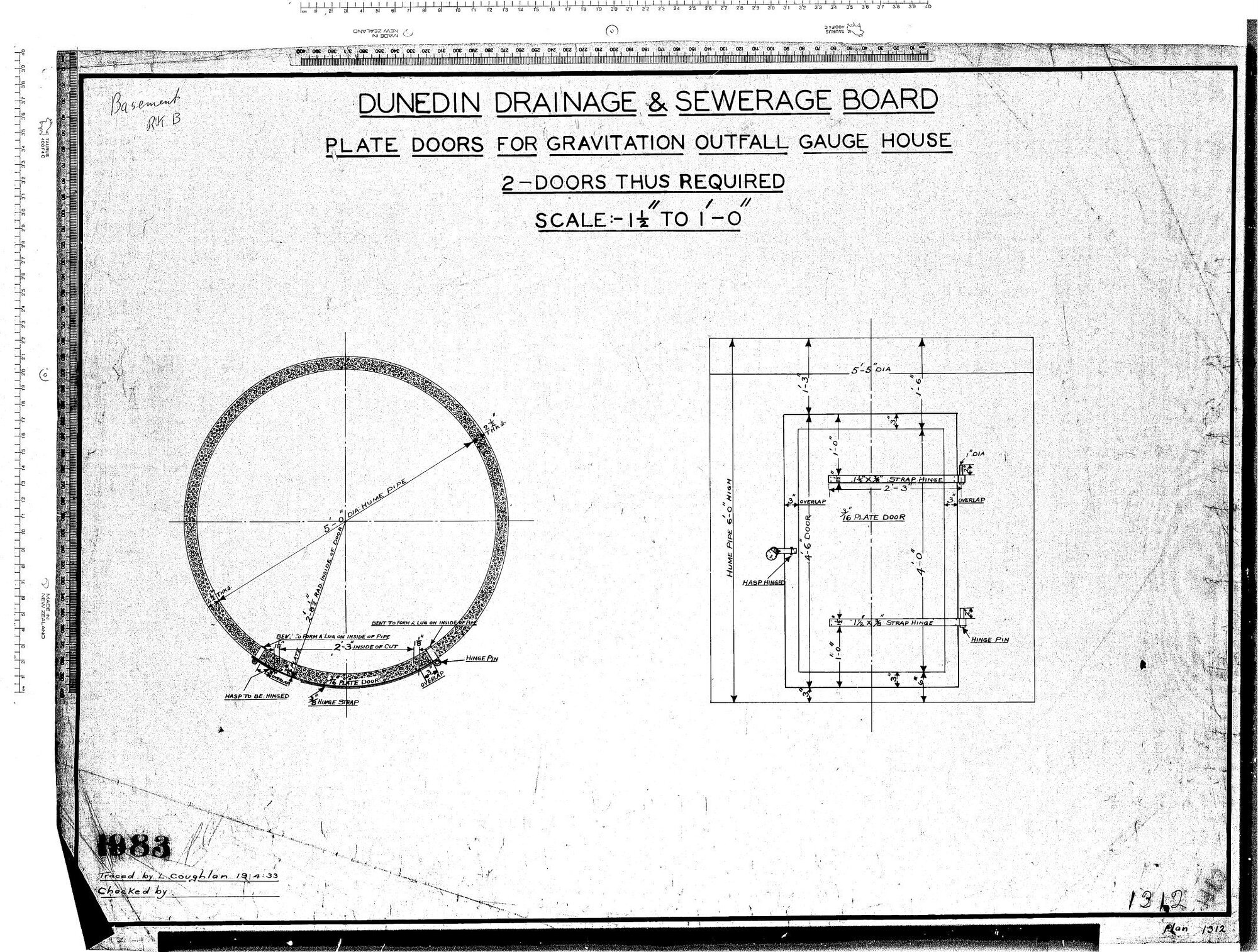 PLATE DOORS FOR GRAVITATION OUTFALL GAUGE HOUSE  2- DOORS THUS REQUIRED