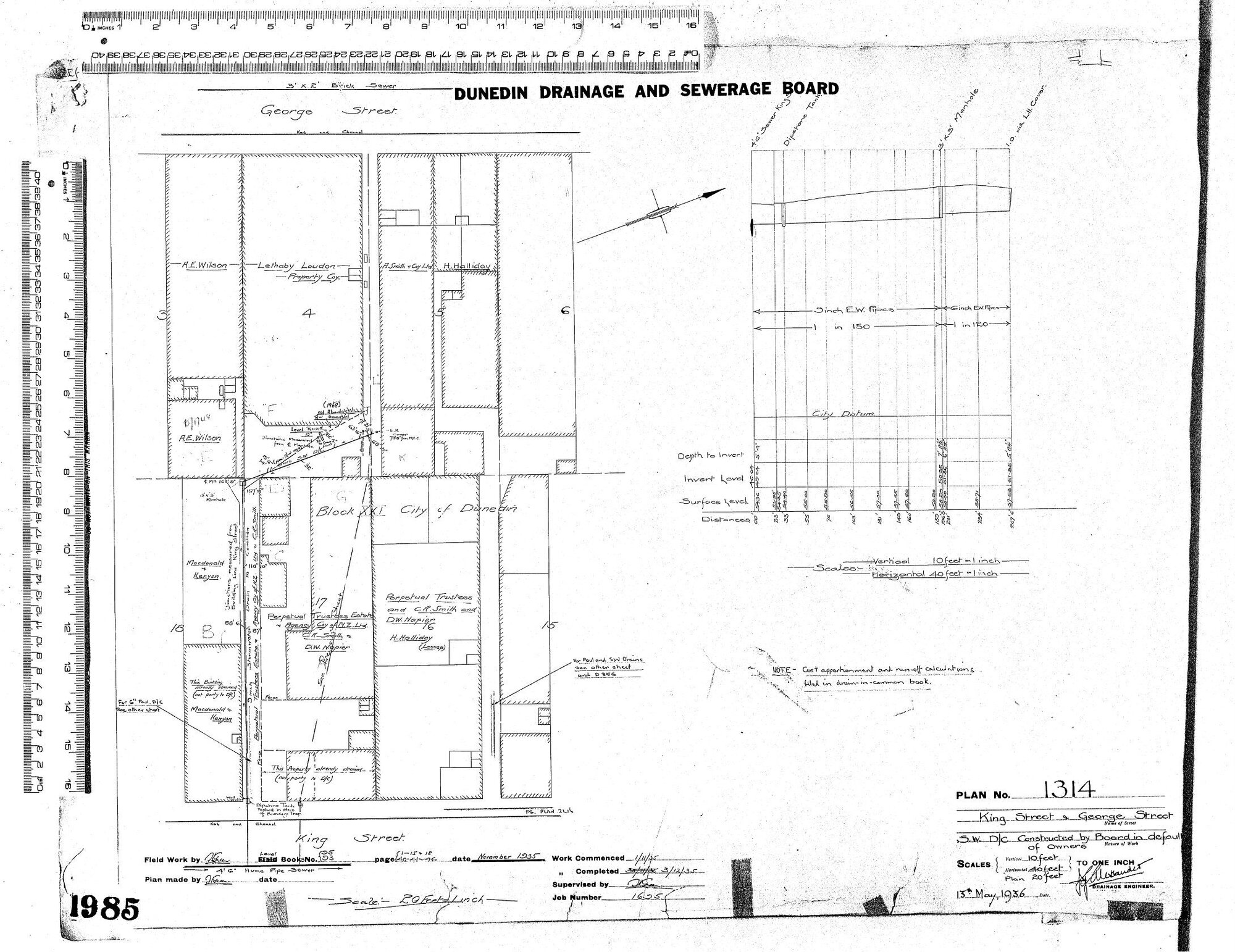 KING STREET &amp; GEORGE STREET  S.W. D/C CONSTRUCTED BY BOARD IN DEFAULT OF OWNERS