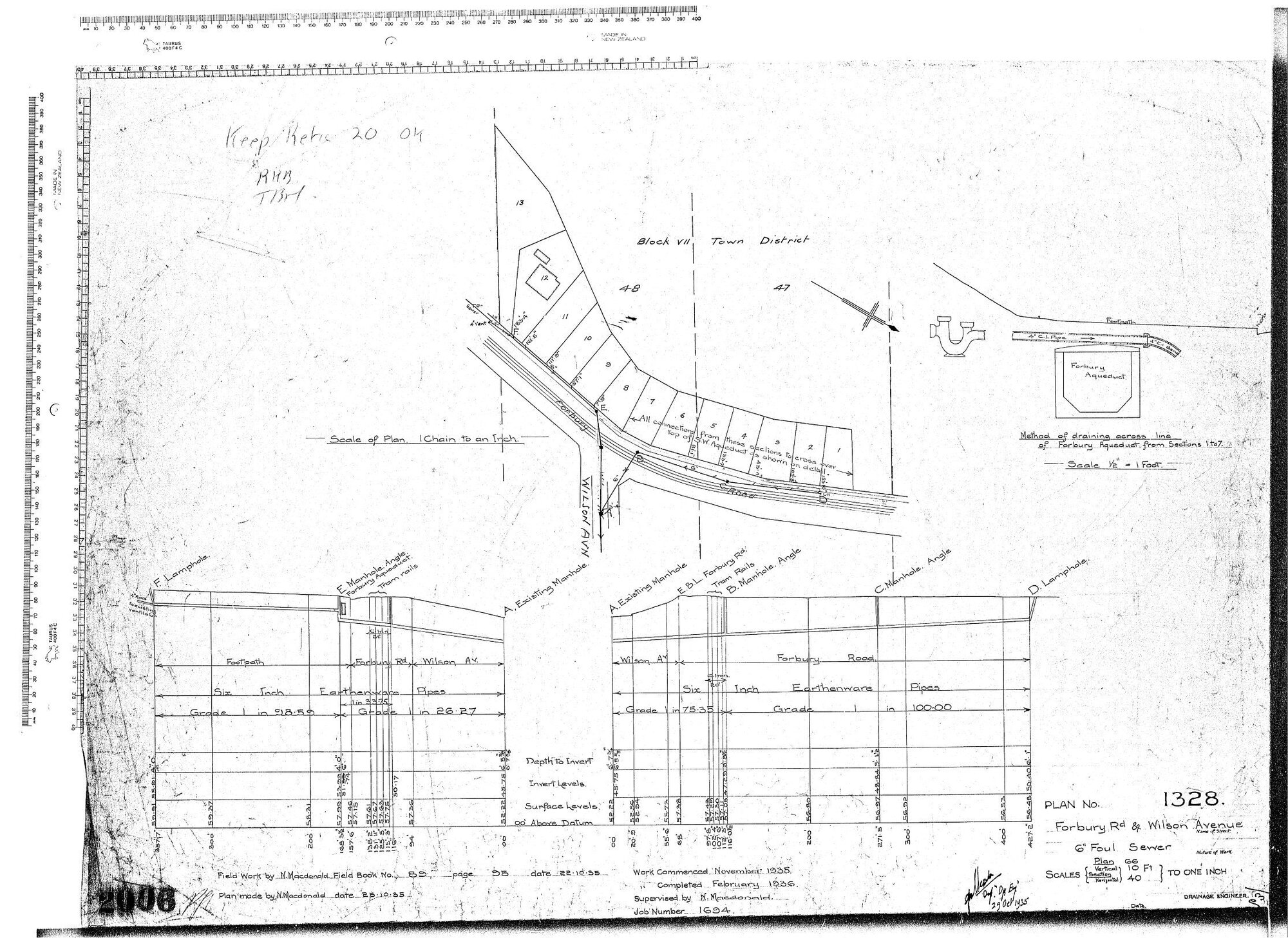 FORBURY RD &amp; WILSON AVENUE  6" FOUL SEWER