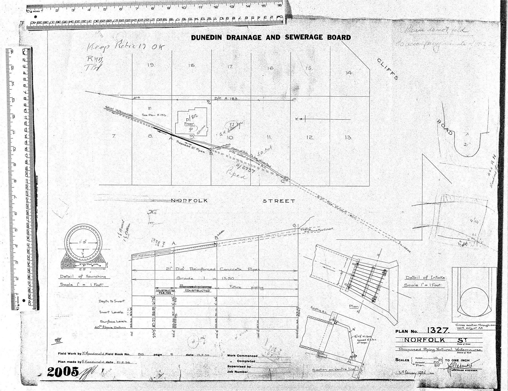 NORFOLK STR  PROPOSED PIPING NATURAL WATERCOURSE