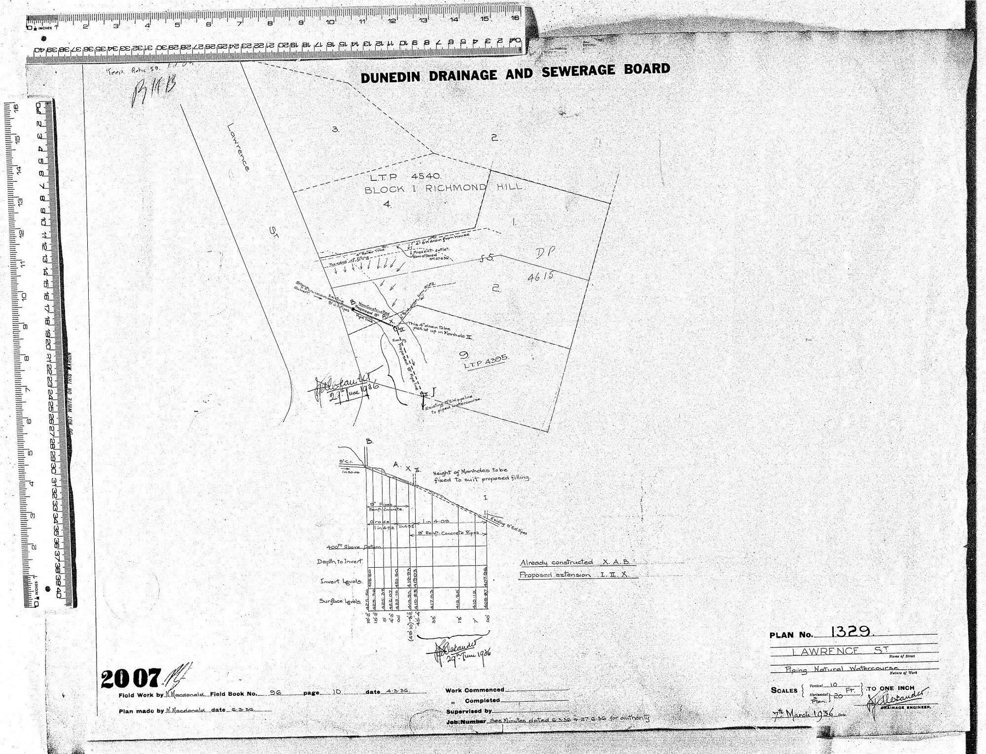 LAWRENCE ST.  PIPING NATURAL WATERCOURSE