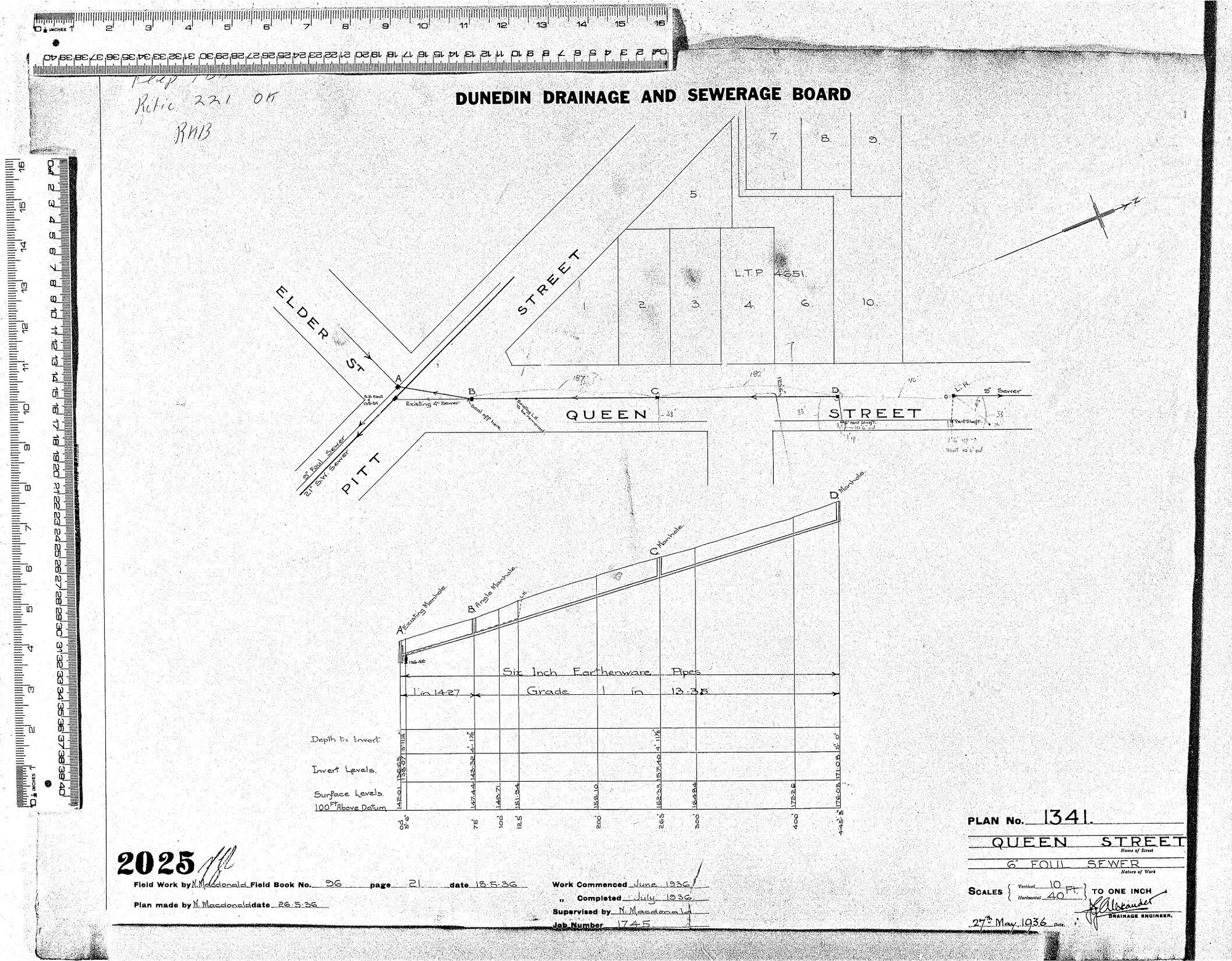 QUEEN STREET   6" FOUL SEWER
