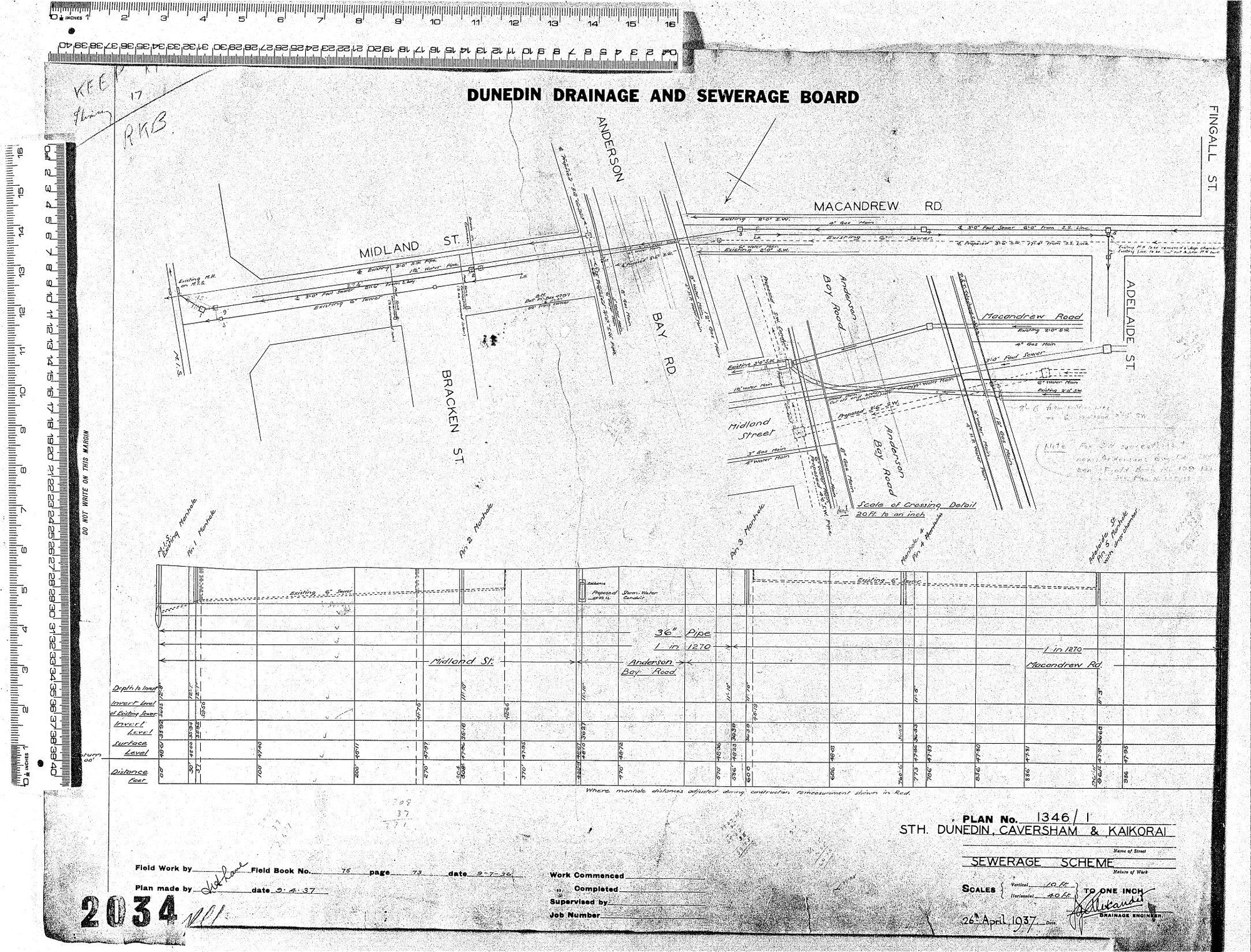 STH. DUNEDIN, CAVERSHAM &amp; KAIKORAI  SEWERAGE SCHEME